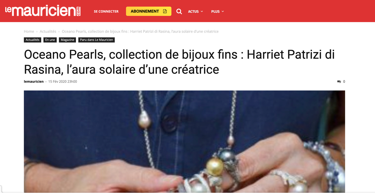 Oceano Pearls, collection de bijoux fins : Harriet Patrizi di Rasina, l’aura solaire d’une créatrice - Oceano Jewels