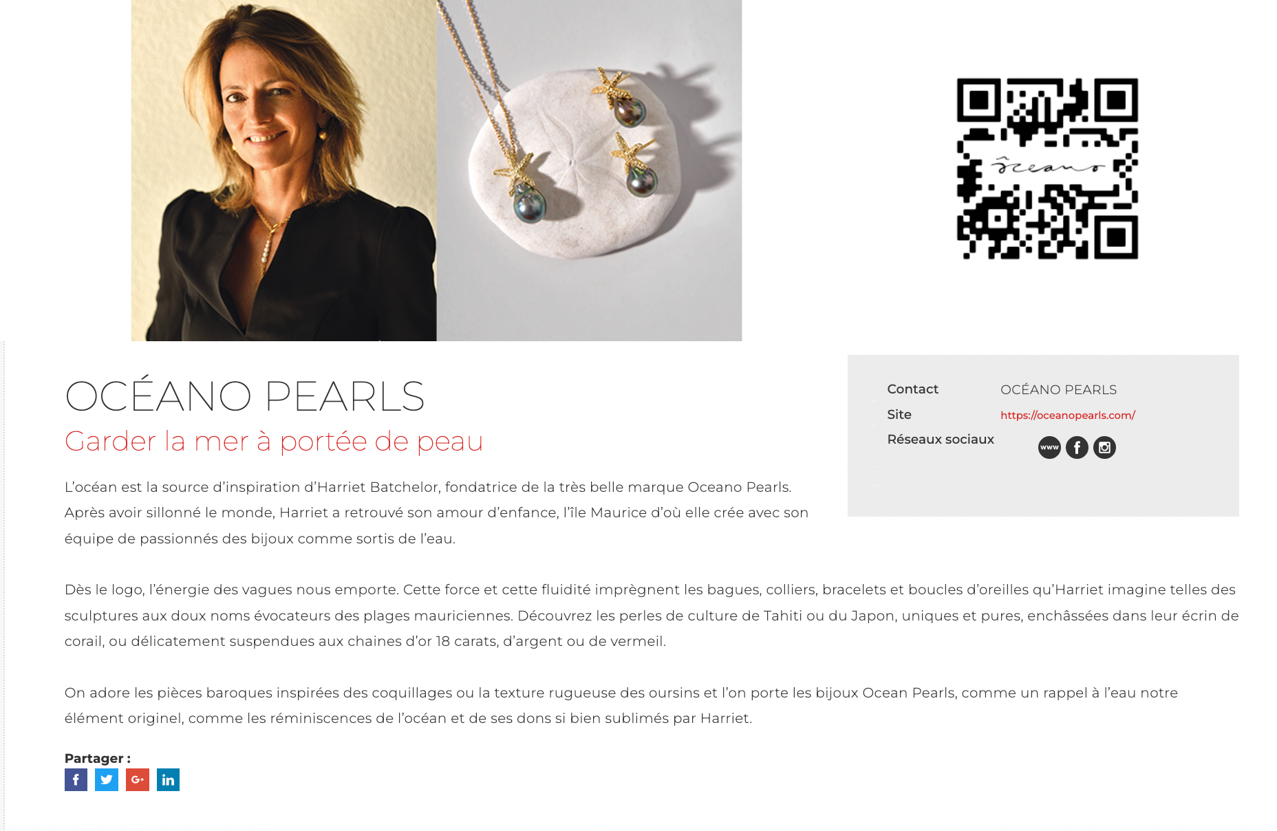 GALA - Garder la mer à portée de peau - Oceano Pearls