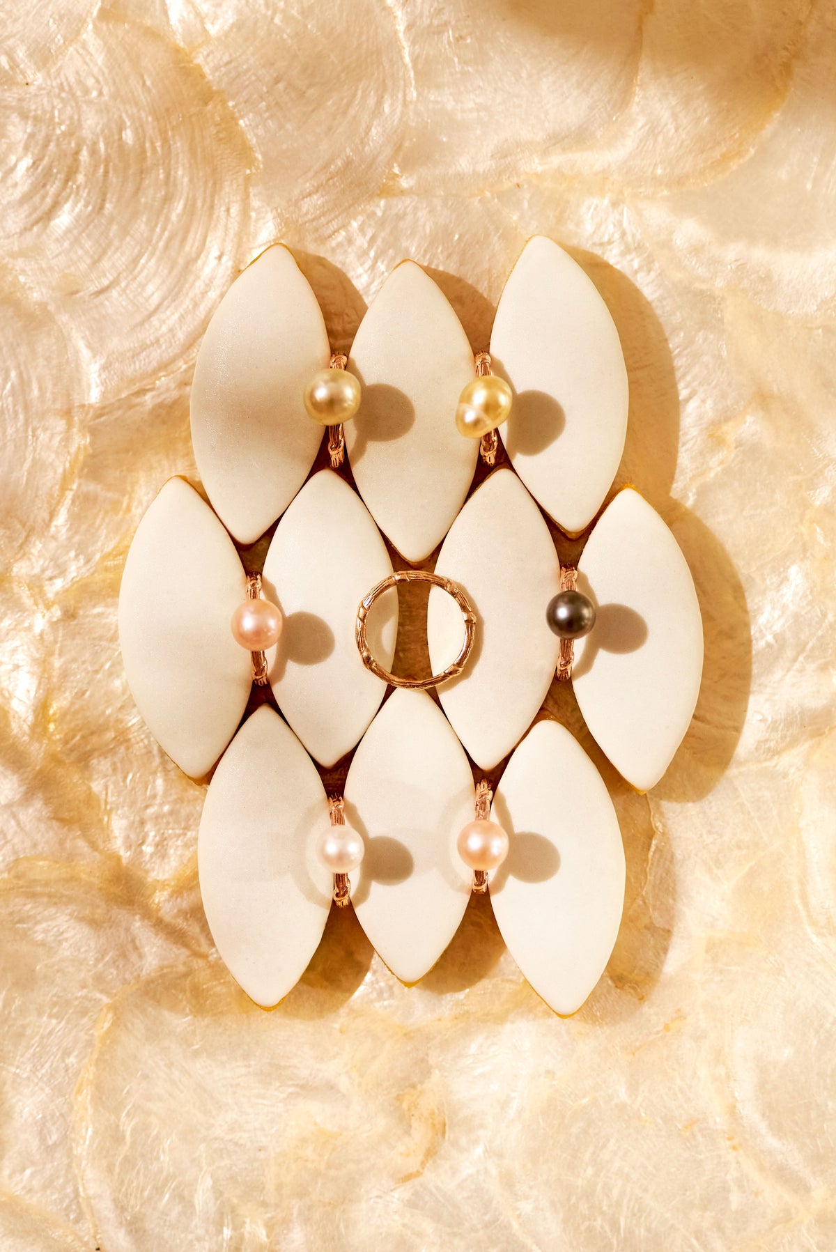 Bel Air Gold ring with 10mm golden South Sea pearl in 18K gold vermeil
