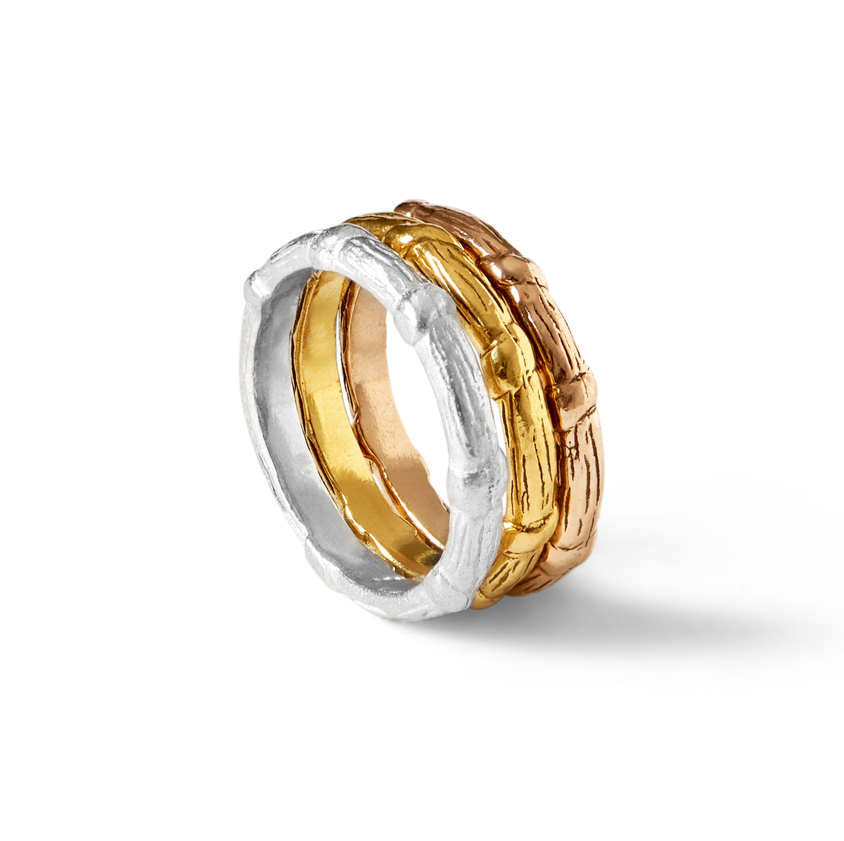 Bel Air ring with textured band inspired by Mauritian sugar cane