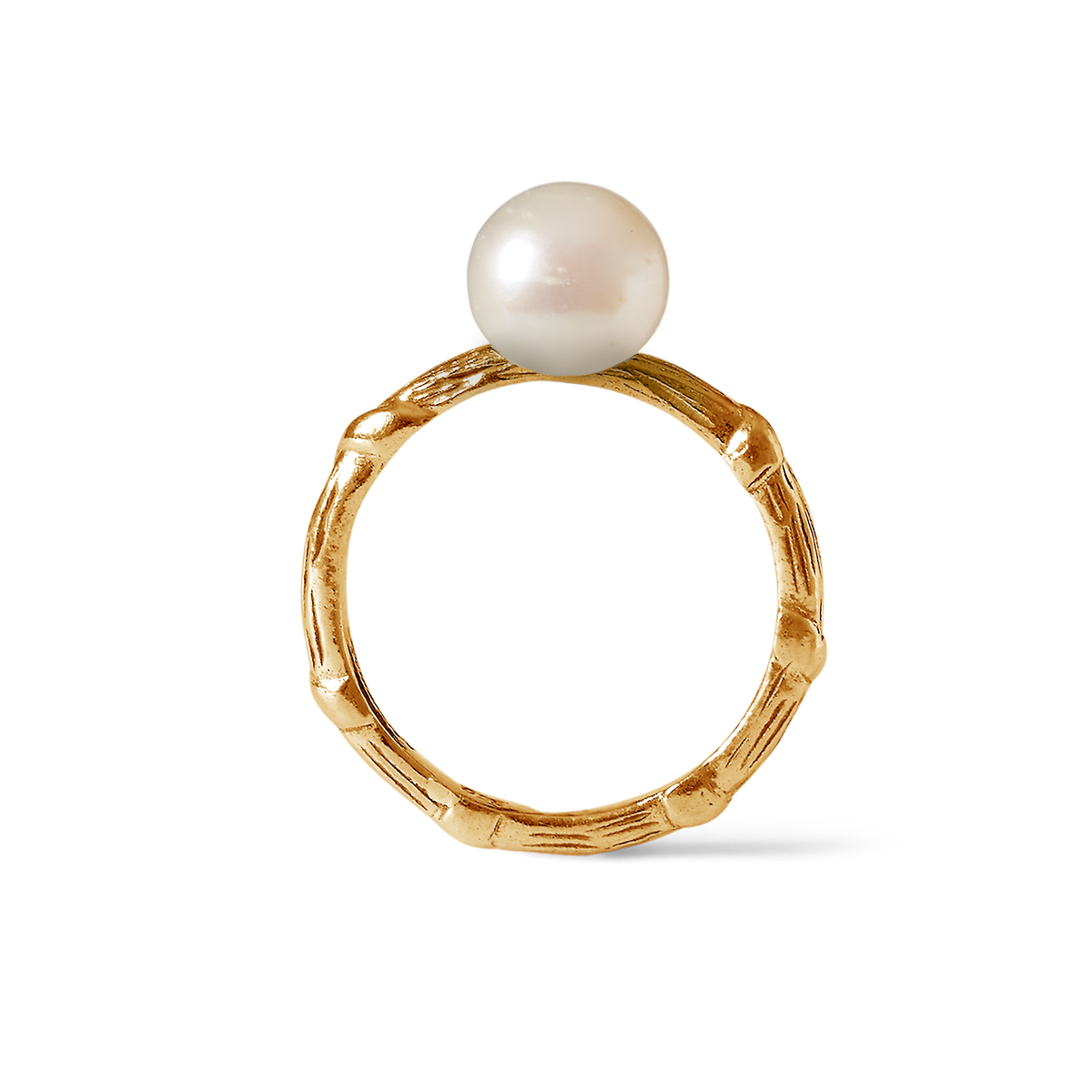 Bel Air Gold ring with 8mm white freshwater pearl by Oceano Jewels