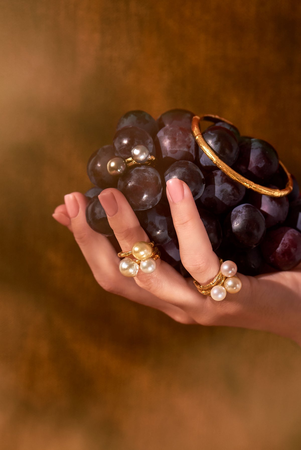 Bel Air Gold pearl ring gold vermeil handcrafted Mauritian jewellery by Oceano Jewels