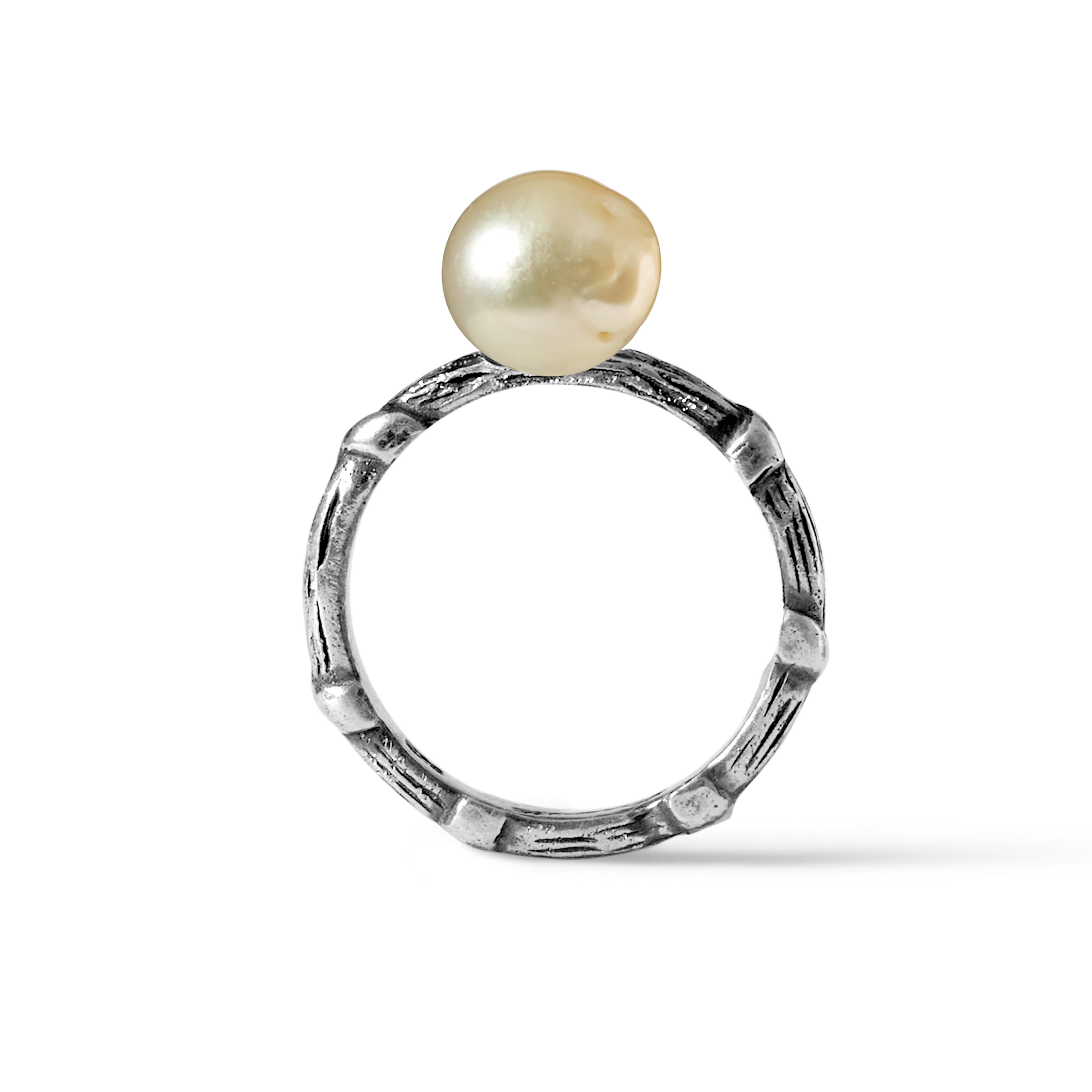 Bel Air Oxidised White South Sea Baroque 10mm