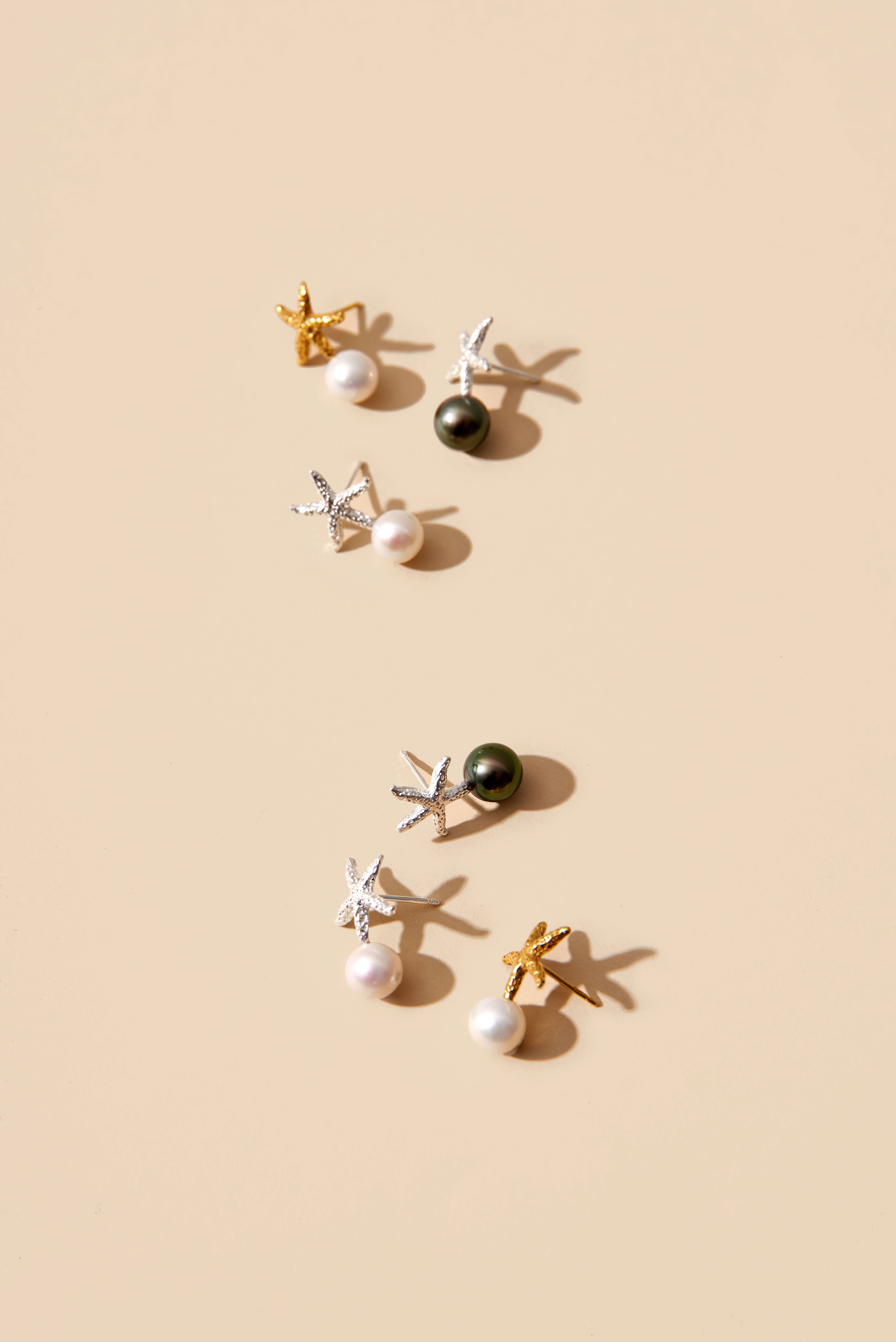 Ilot Starfish Silver White Round 8mm