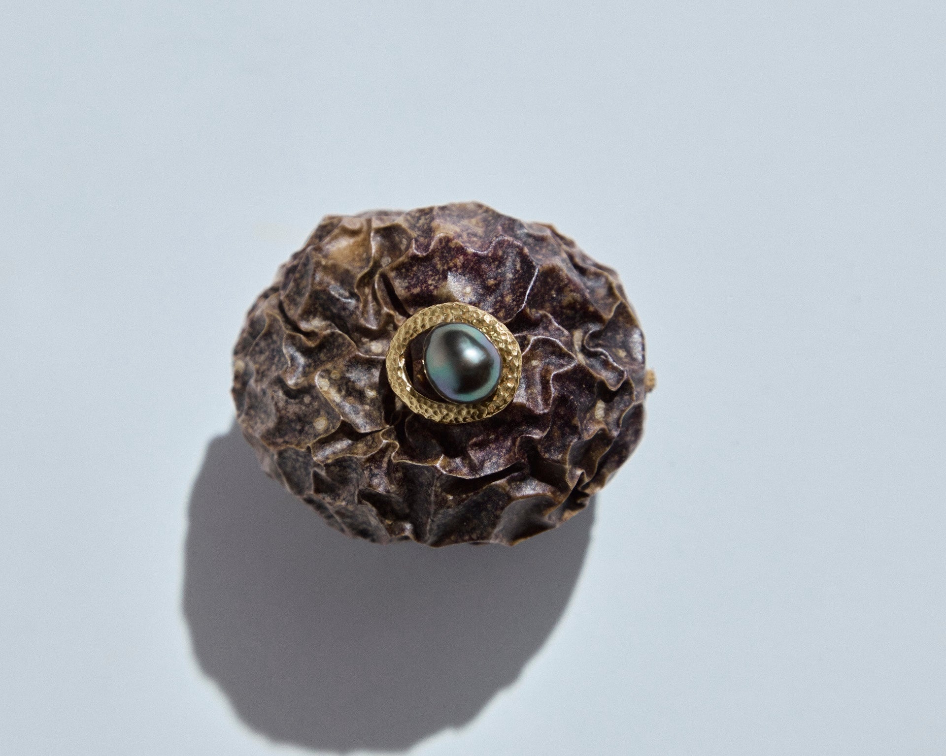 Pamplemousse Or Battu Perle de Tahiti 8mm