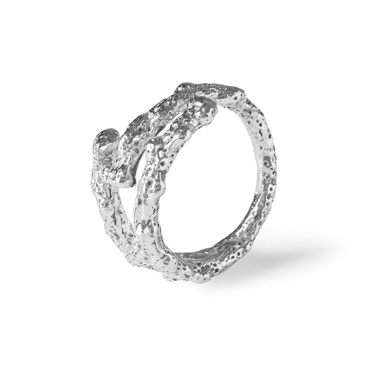 Plaine Corail Silver ring in 925 sterling silver, handcrafted by Oceano Jewels in Mauritius