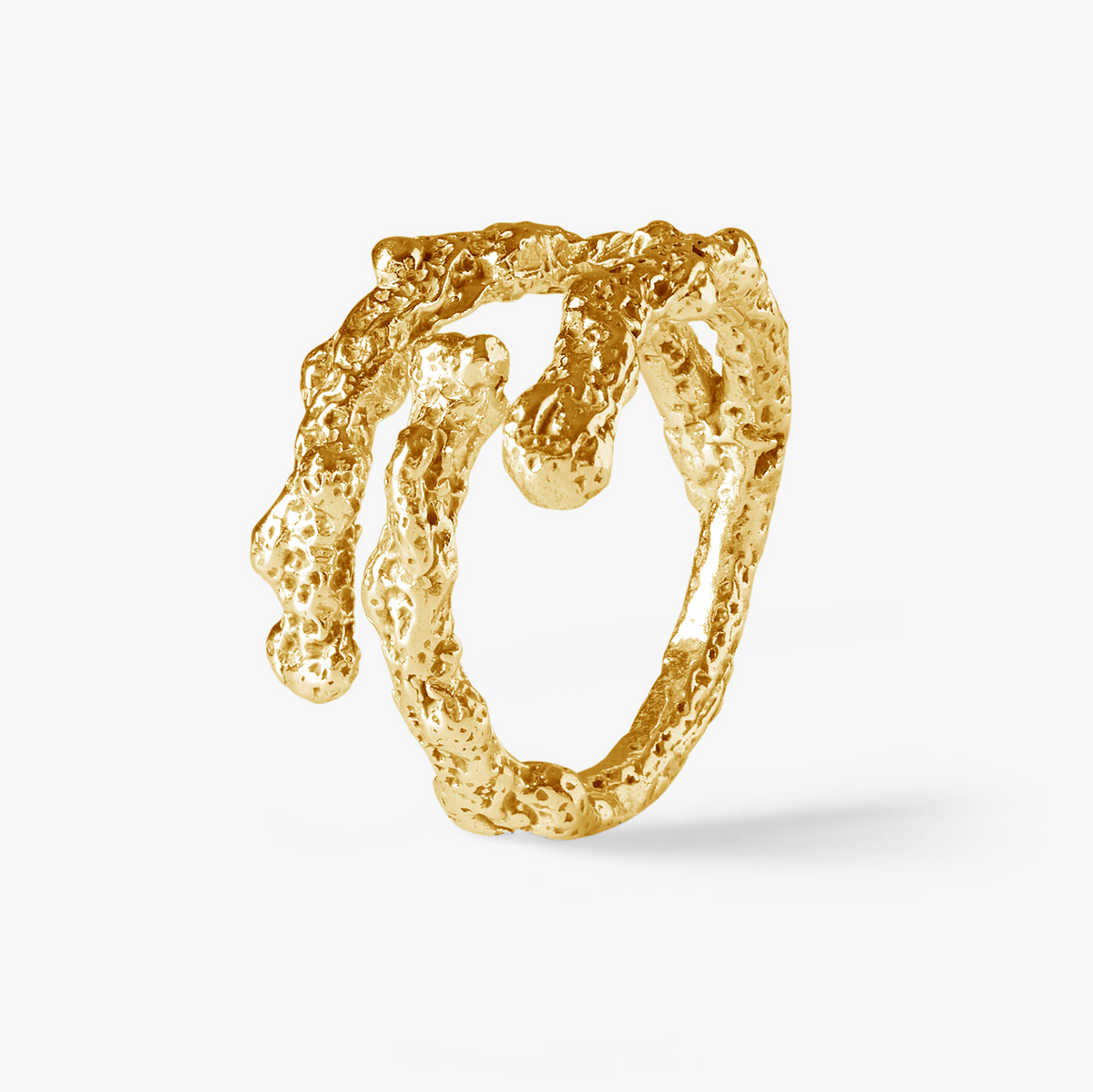 Plaine Corail gold vermeil ring inspired by Indian Ocean coral reefs by Oceano Jewels