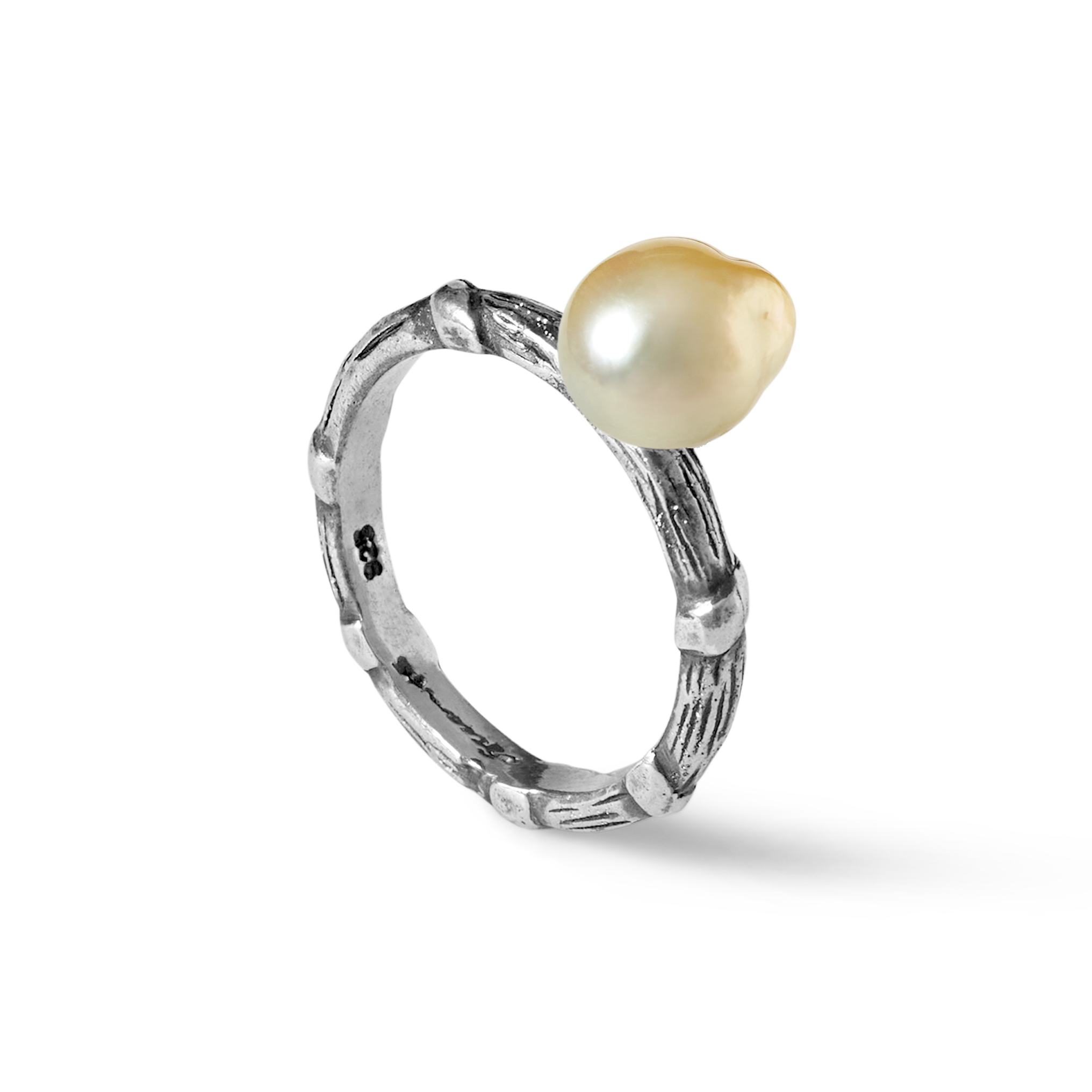 Bel Air Oxidised White South Sea Baroque 10mm