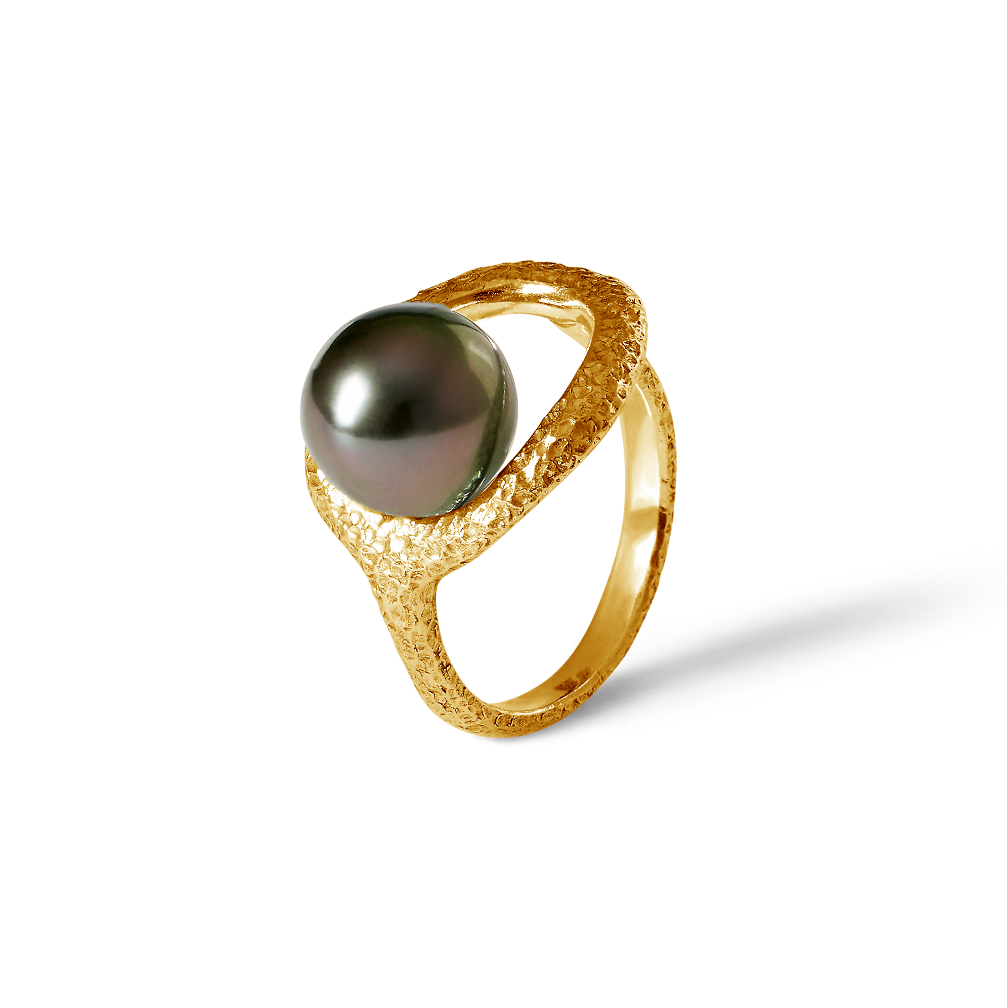 Pamplemousse Or Battu Perle de Tahiti 8mm