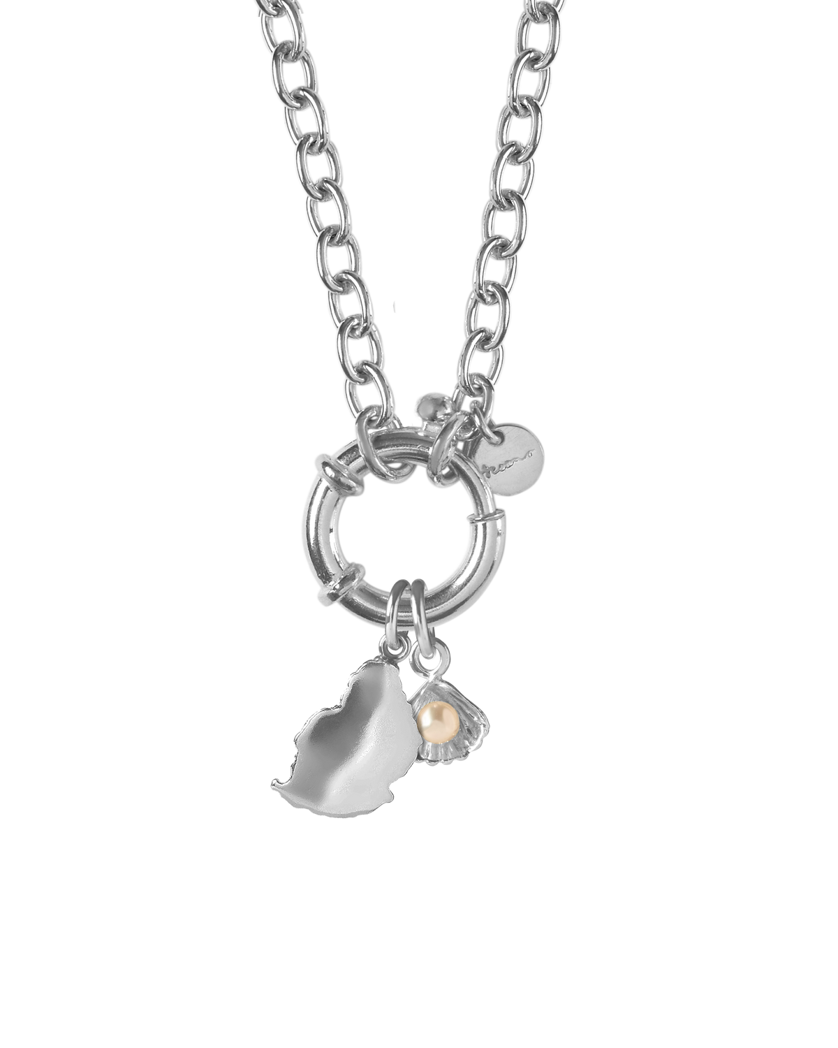 St Géran silver alphabet charm necklace inspired by Mauritius by Oceano Jewels.