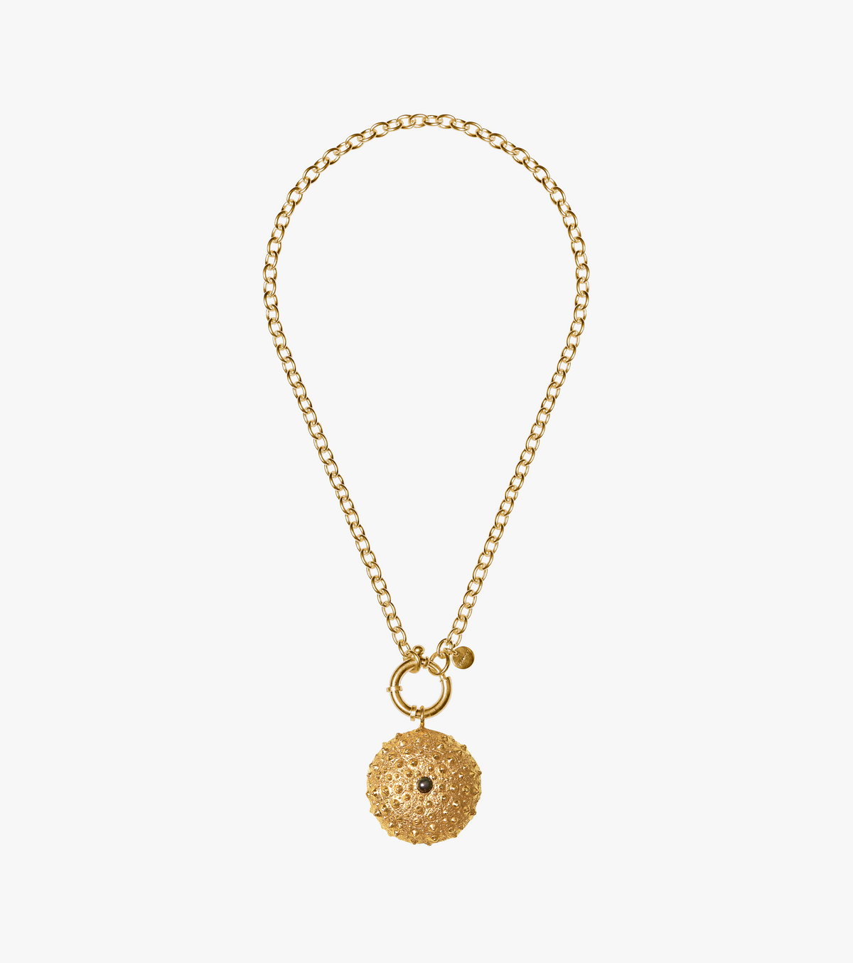 St Géran 18K gold vermeil sea urchin necklace handcrafted by Oceano Jewels in Mauritius