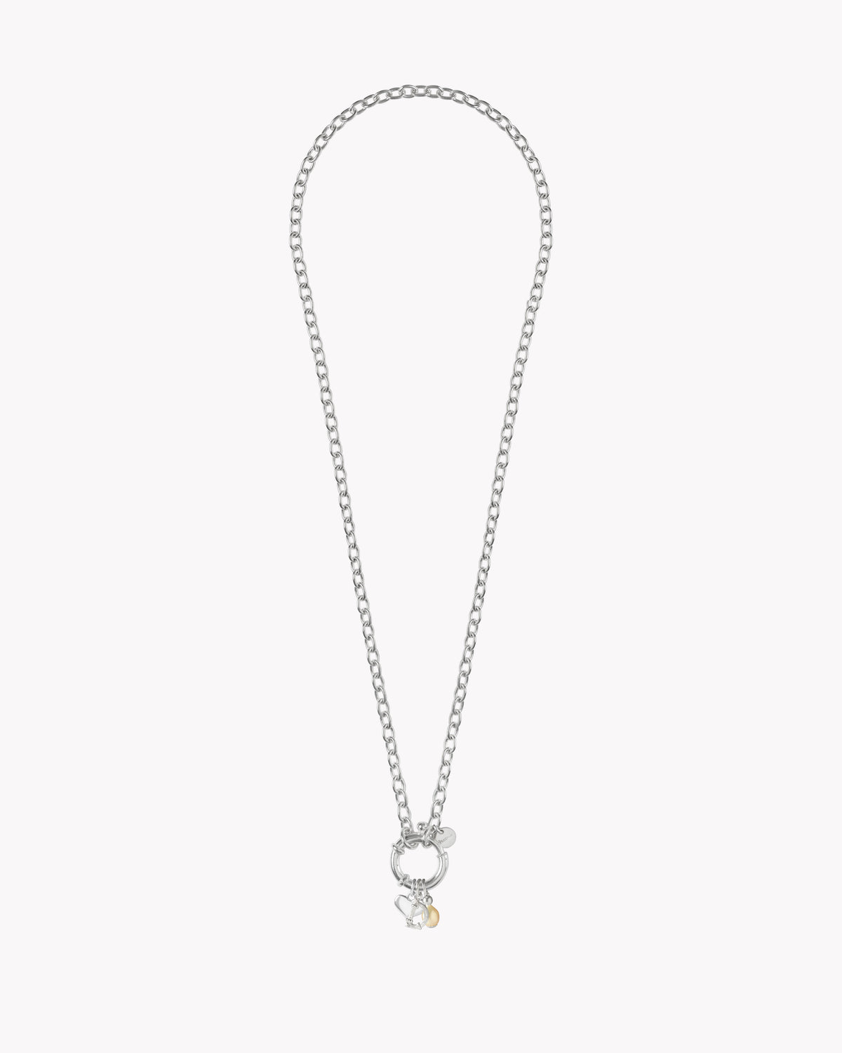 St Géran sterling silver necklace with Mauritius map charm