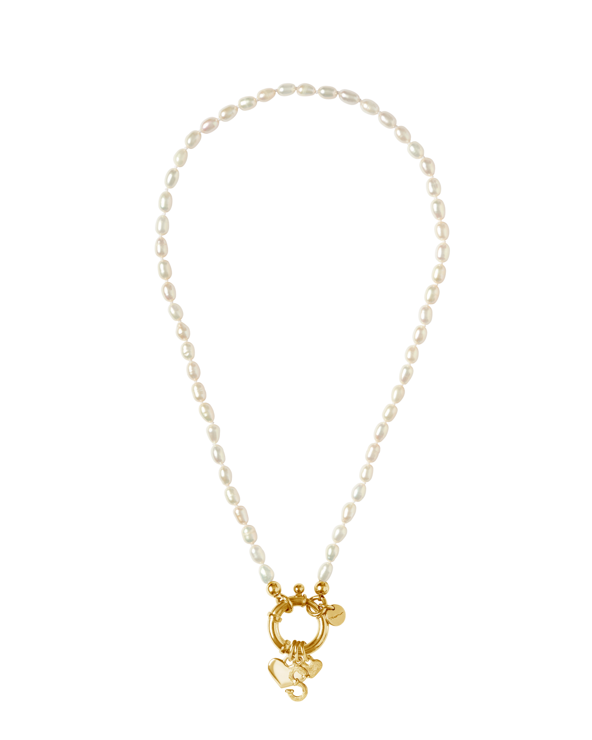 Surinam Gold Alphabet Charms necklace with personalised letter pendant