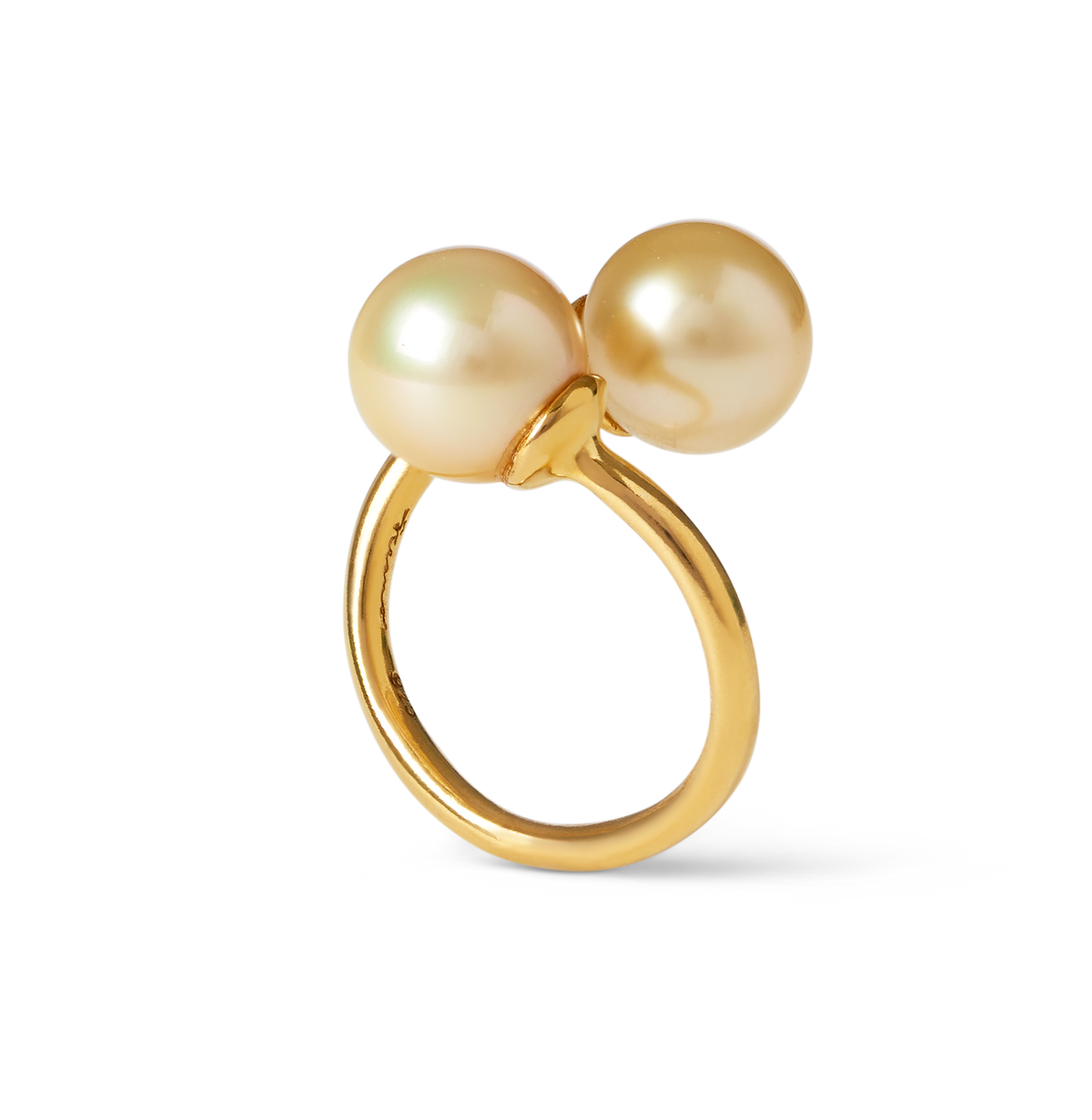 Trou D'eau Douce gold vermeil ring with white freshwater pearls – Oceano Jewels