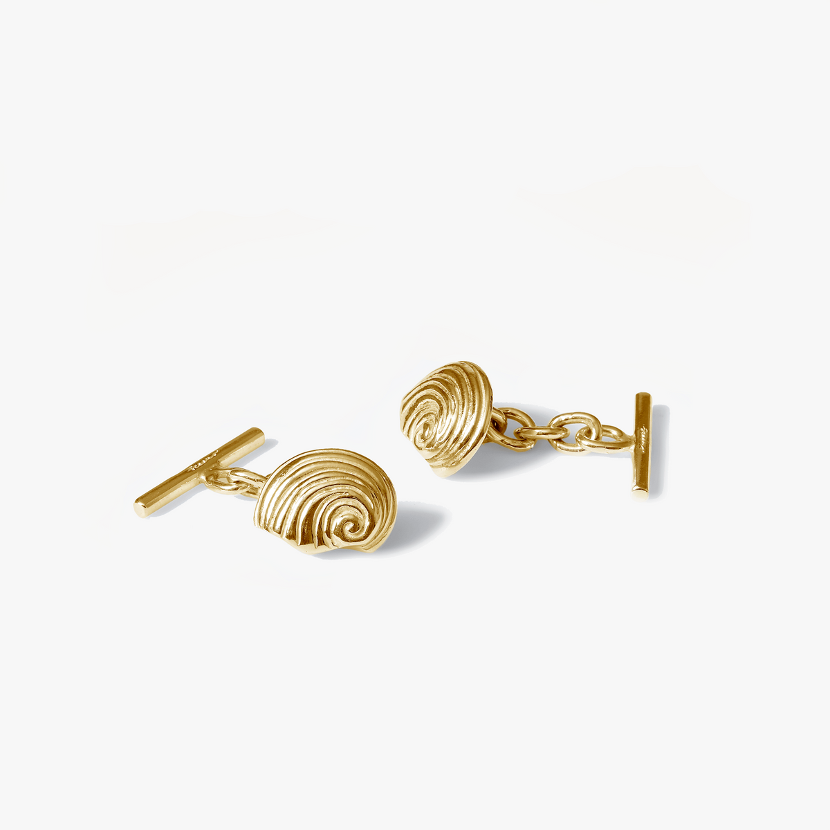 .Agalega gold cufflinks with handcrafted sea coral texture in 18K gold vermeil by Oceano Jewels Mauritius