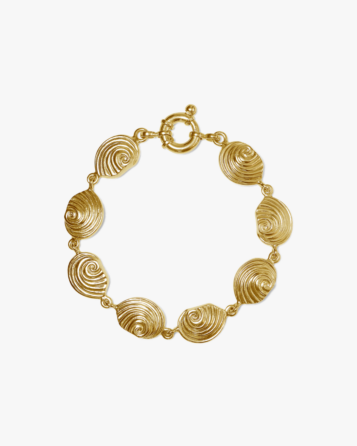 Agalega gold vermeil bracelet inspired by genuine Mauritian seashells, handcrafted by Oceano Jewels in Mauritius