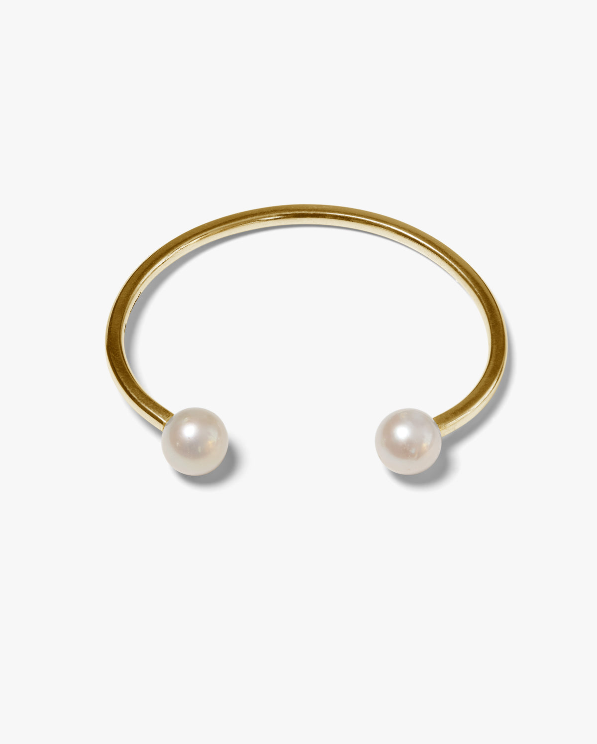 Balaclava gold vermeil cuff with two South Sea pearls 10–11 mm, handcrafted by Oceano Jewels in Mauritius