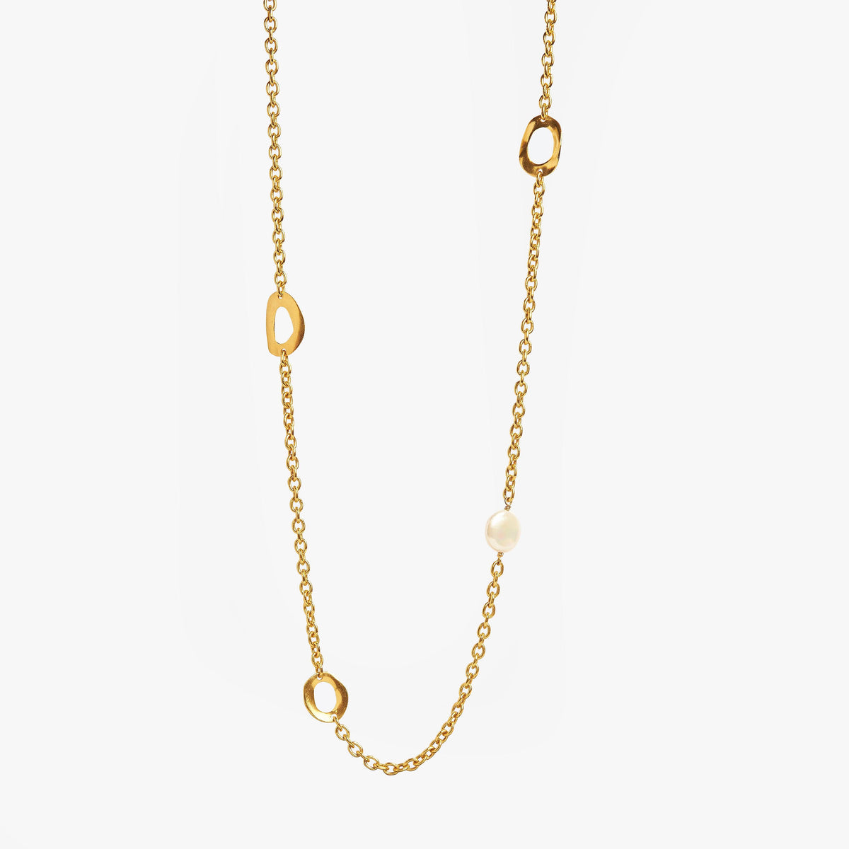 Collier Grand Baie en vermeil or avec perles d'eau douce blanches – Oceano Jewels