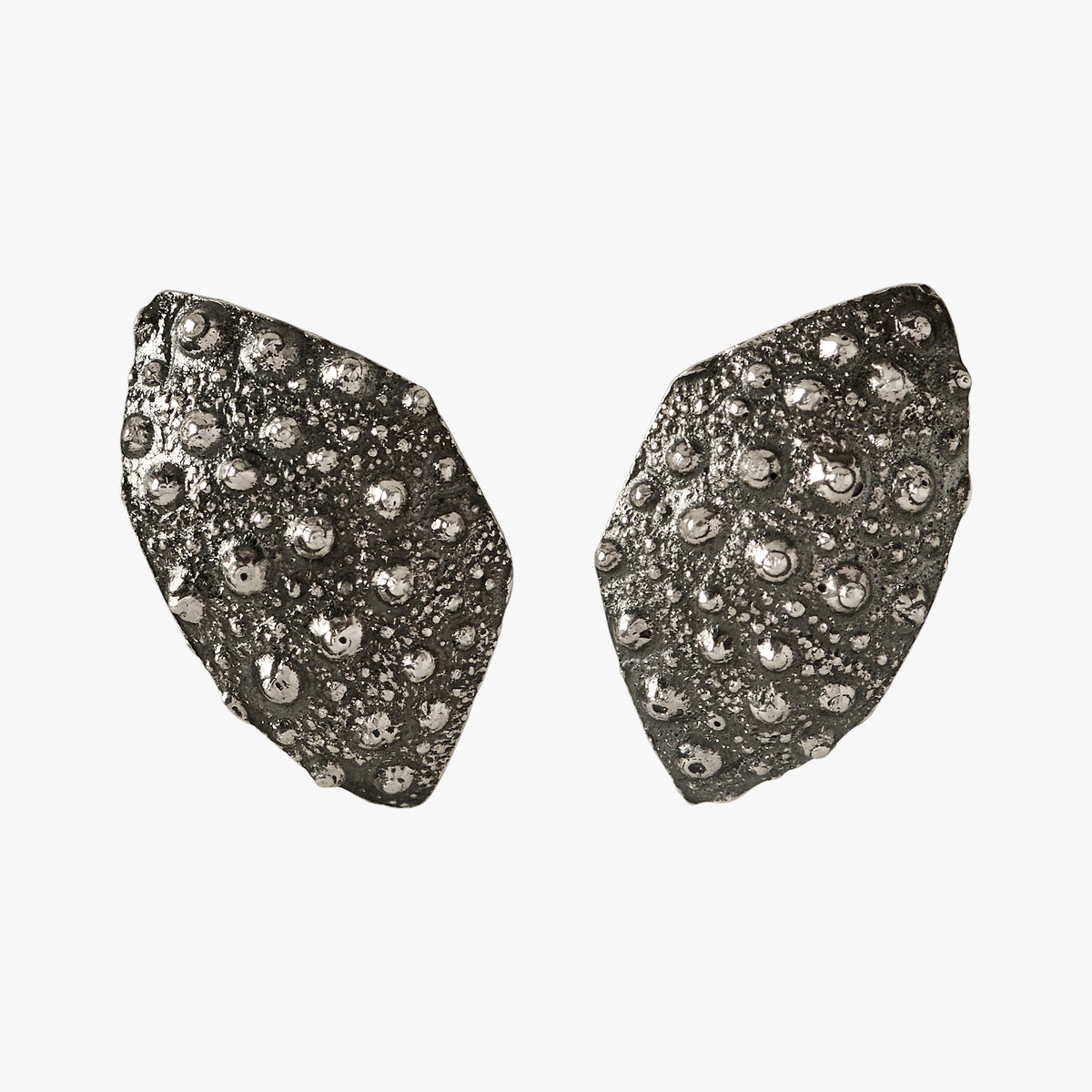 Grand Gaube oxidised silver sea urchin-inspired stud earrings by Oceano Jewels