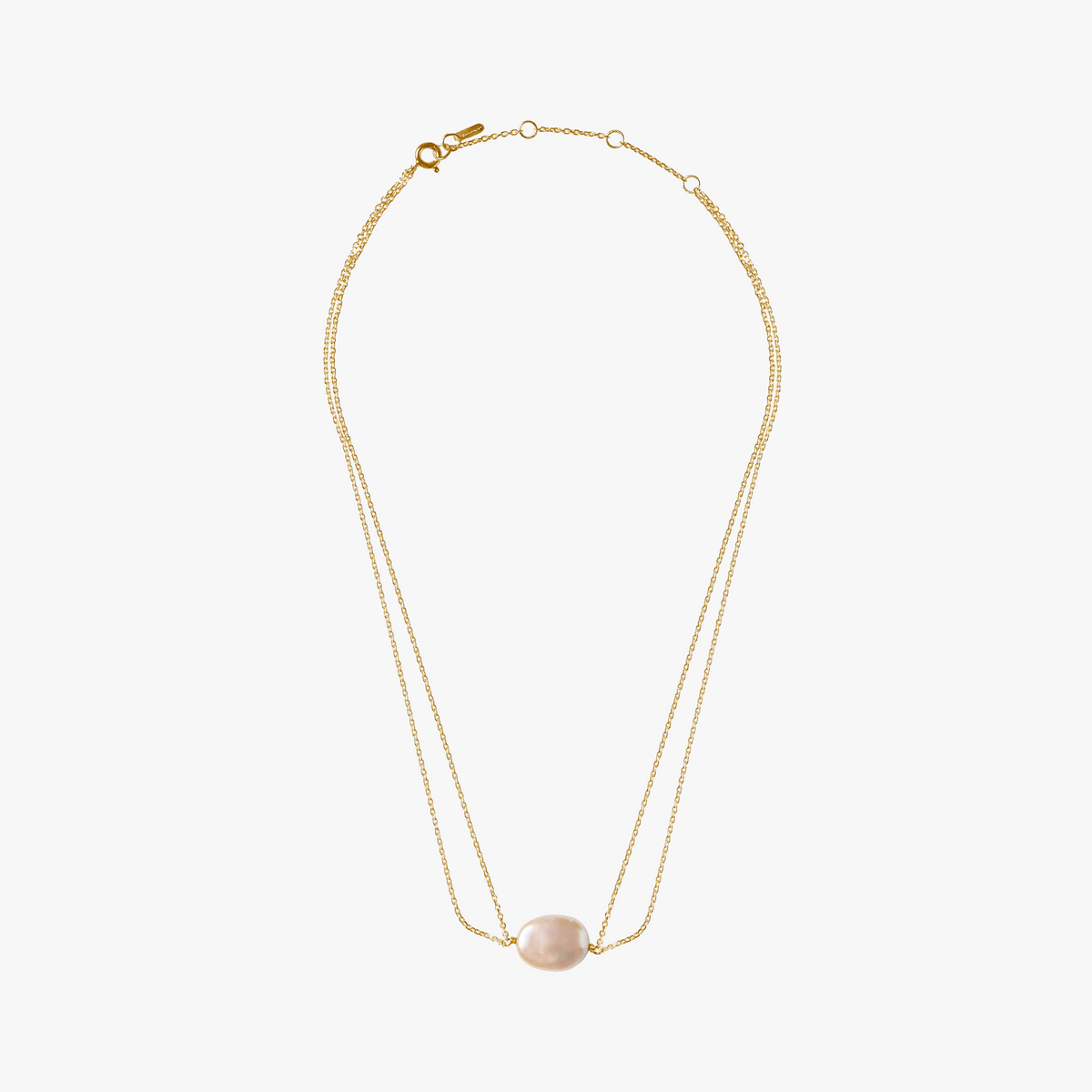 Helvetia Gold flat freshwater pearl necklace by Oceano Jewels