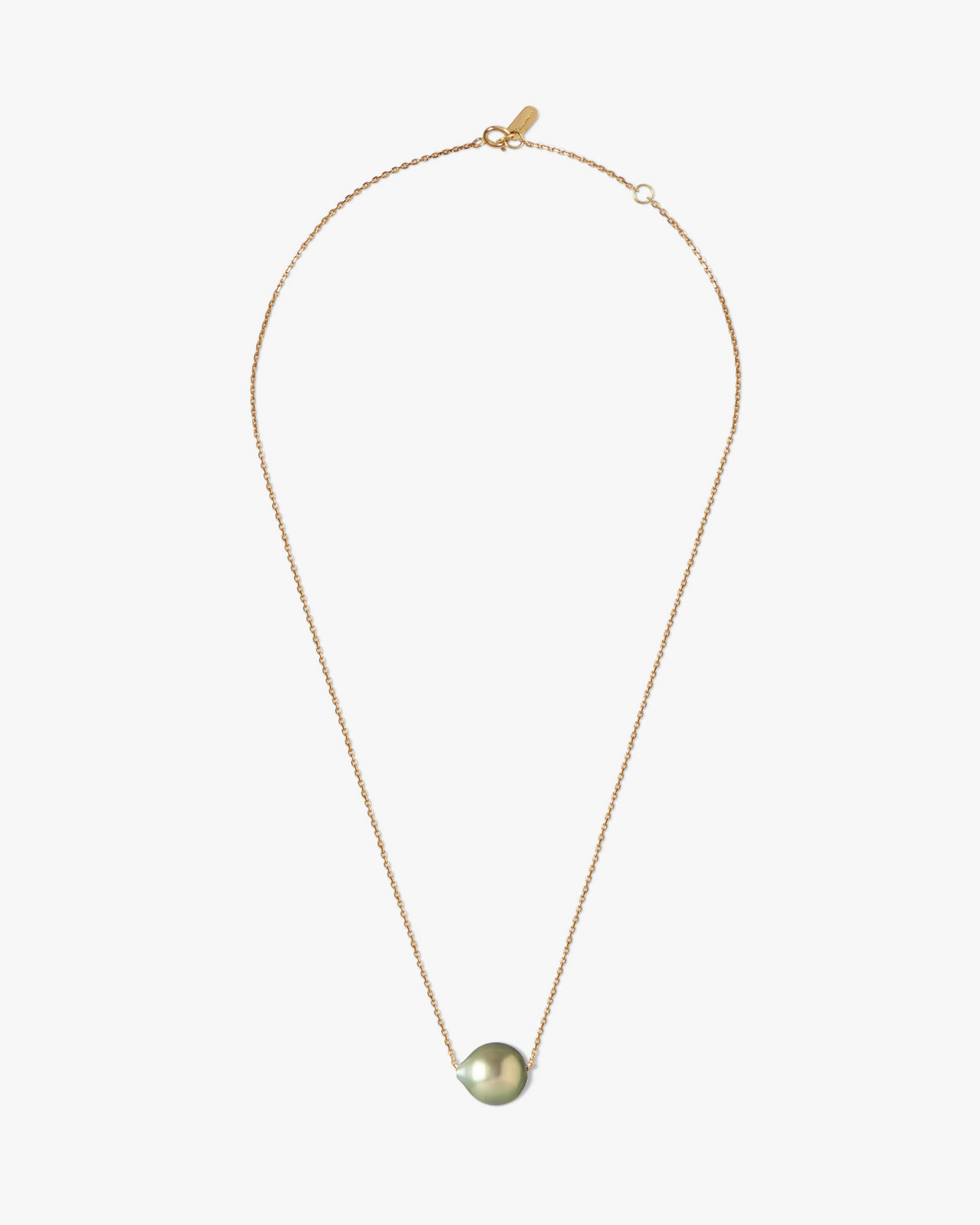 Ile Ronde 18K yellow gold necklace with 12mm round Tahitian pearl by Oceano Jewels