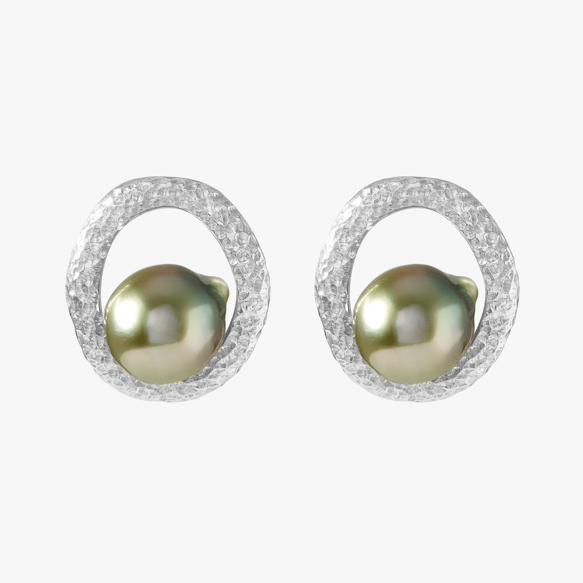 Pamplemousse oxidised sterling silver ring with 10mm Tahitian pearl