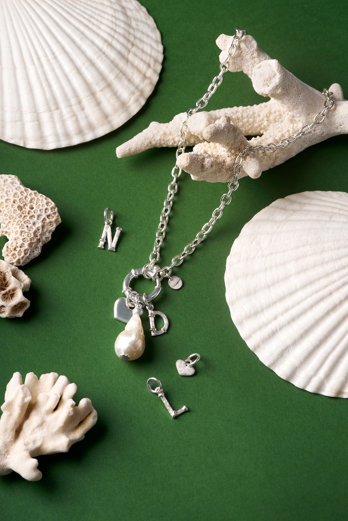 St Géran Silver Alphabet & Charms 40cm necklace by Oceano Jewels