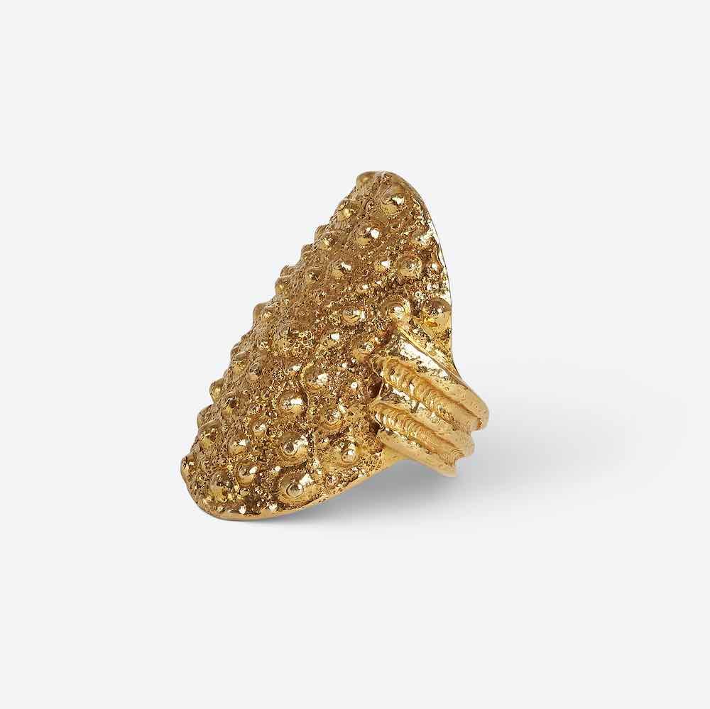 Bague Grand Gaube en vermeil or 18 carats inspirée de l'oursin, par Oceano Jewels