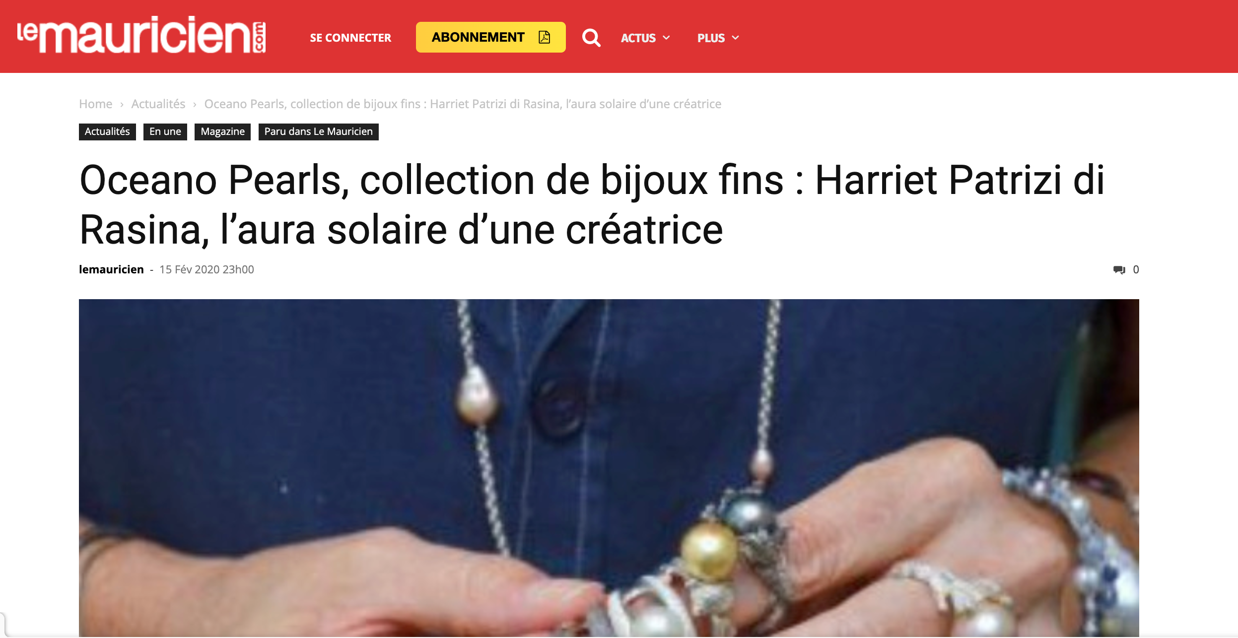 Oceano Pearls, collection de bijoux fins : Harriet Patrizi di Rasina, l’aura solaire d’une créatrice - Oceano Pearls