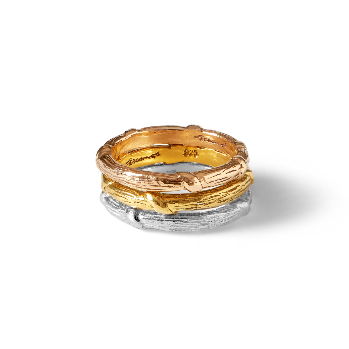 Textured band detail of the Bel Air 925 sterling silver ring