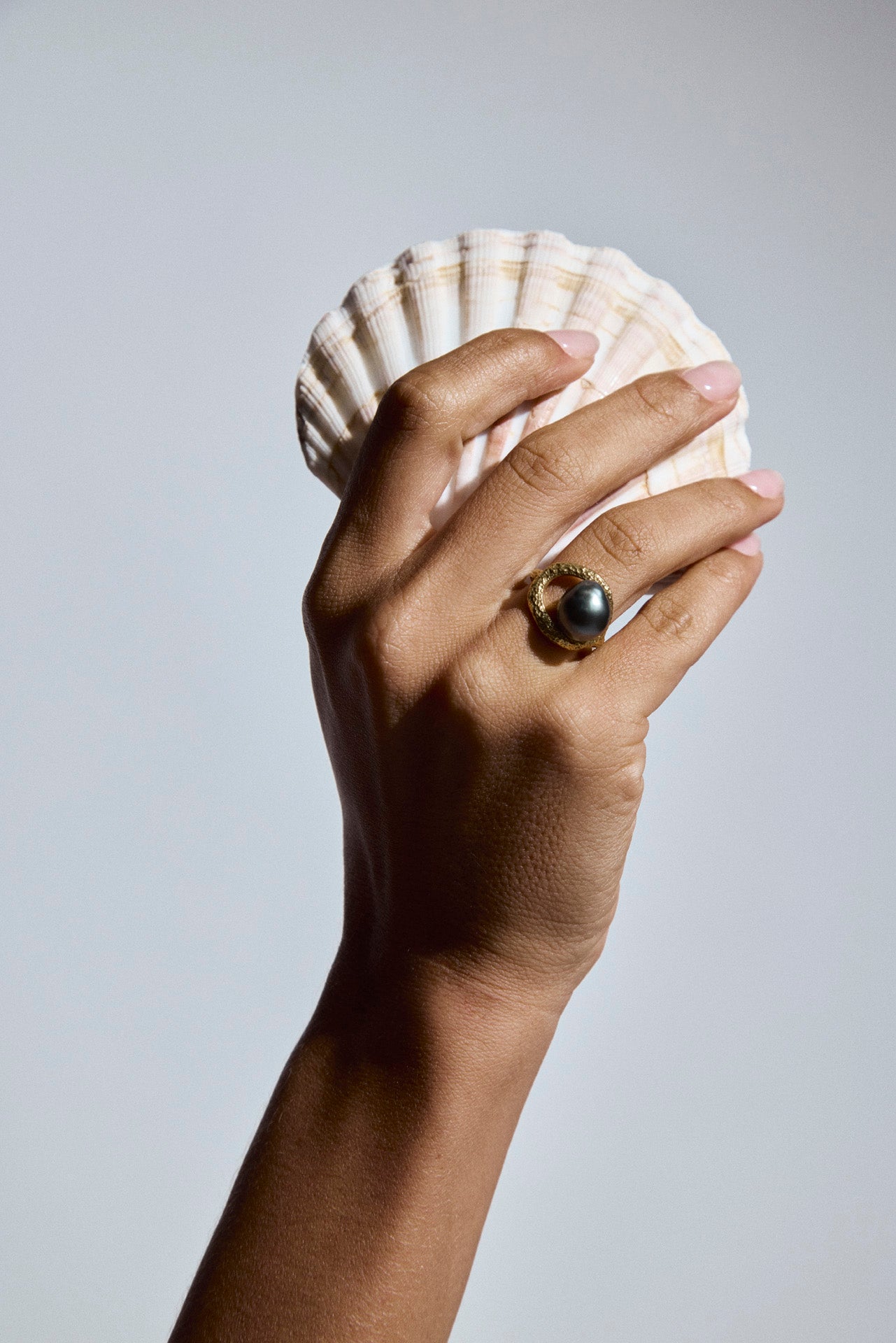 Pamplemousse Or Battu Perle de Tahiti 8mm