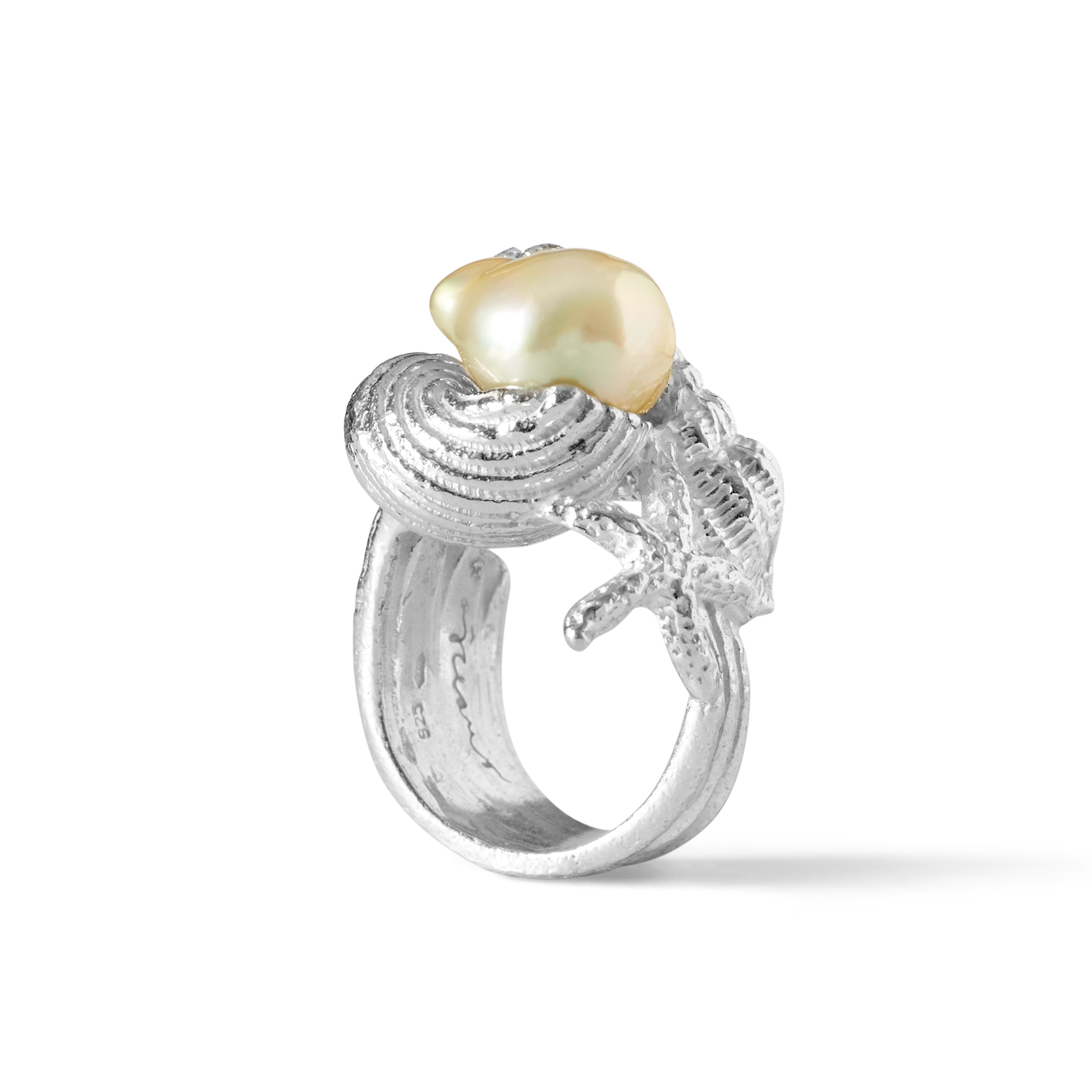 Grand Sable Silver White South Sea Baroque 11 mm
