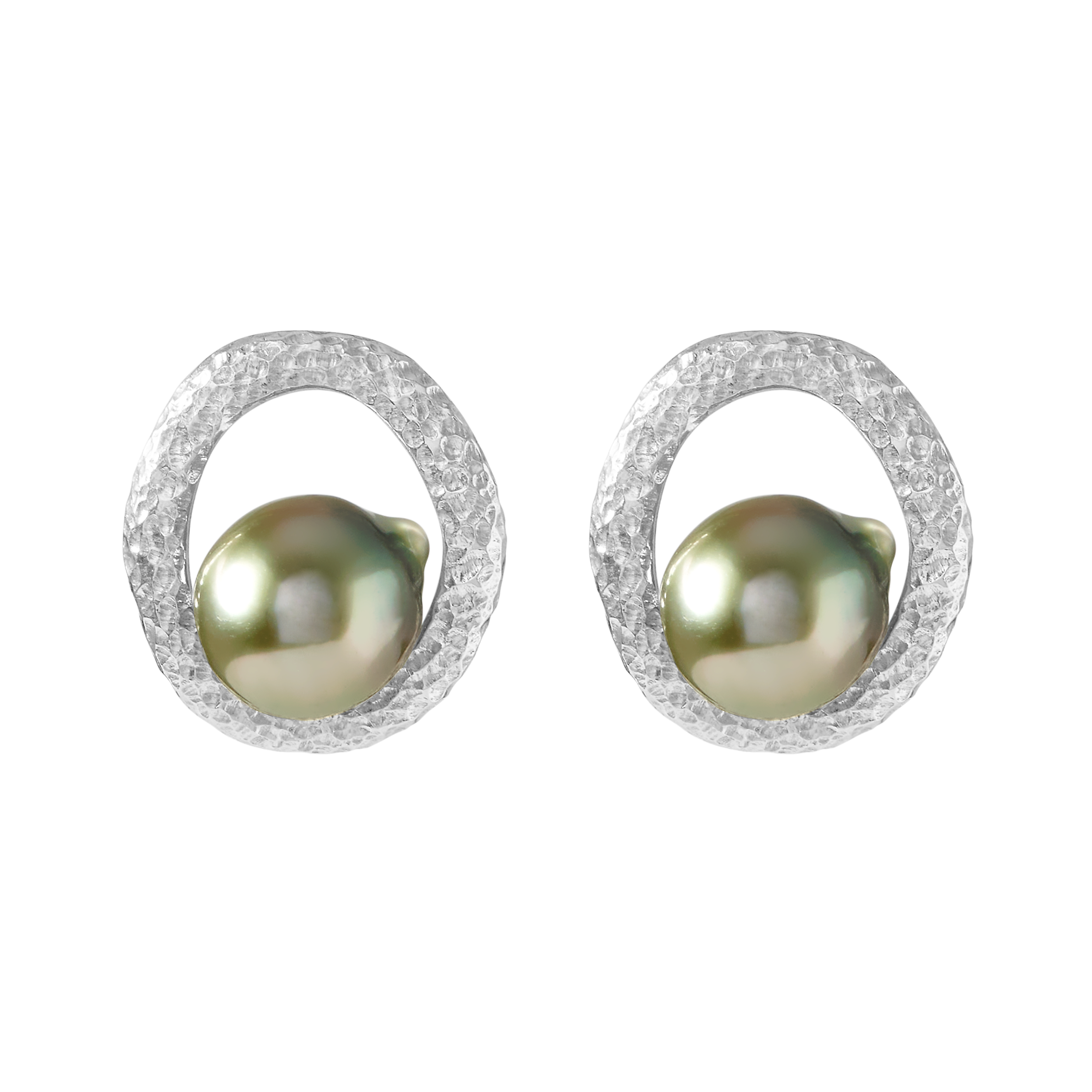 Pamplemousse oxidised sterling silver ring with 10mm Tahitian pearl