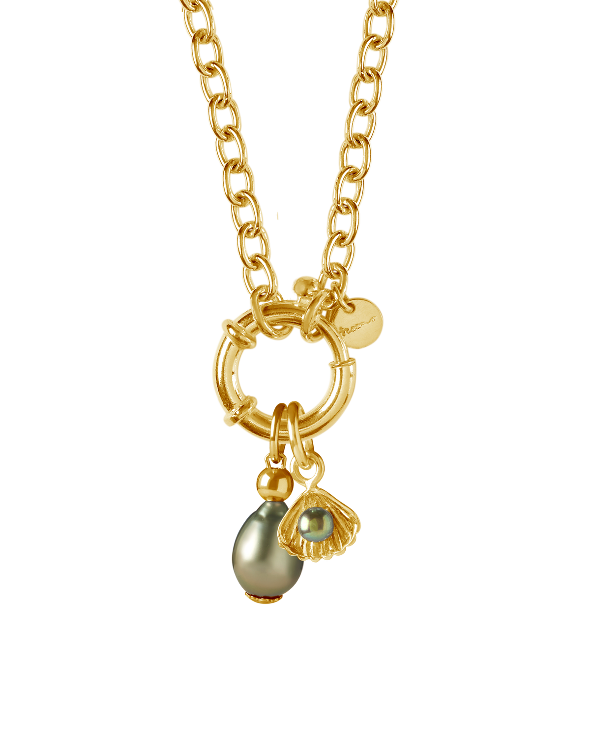 Handcrafted St Géran gold charms necklace from Mauritius