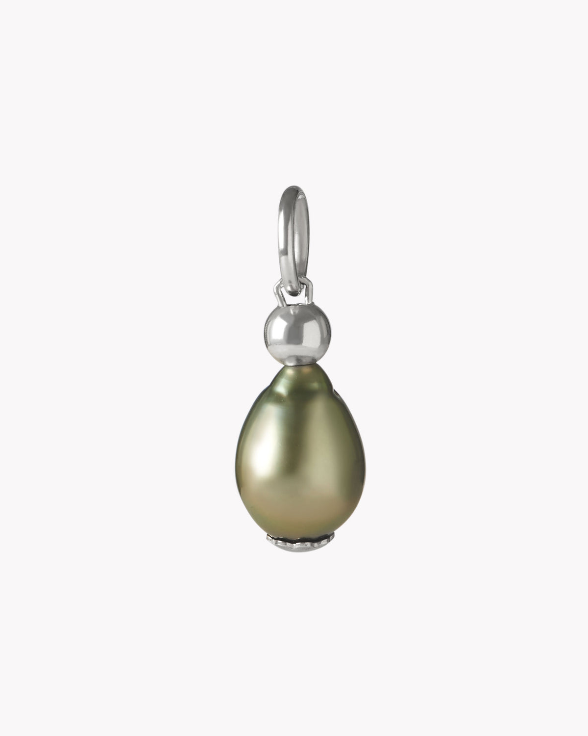 Sterling silver shell charm featuring a Tahitian pearl for a personalised necklace