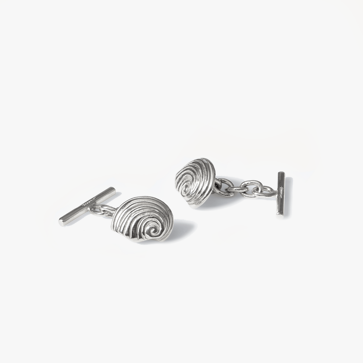 Agalega Silver sterling silver coral cufflinks handcrafted in Mauritius by Oceano Jewels