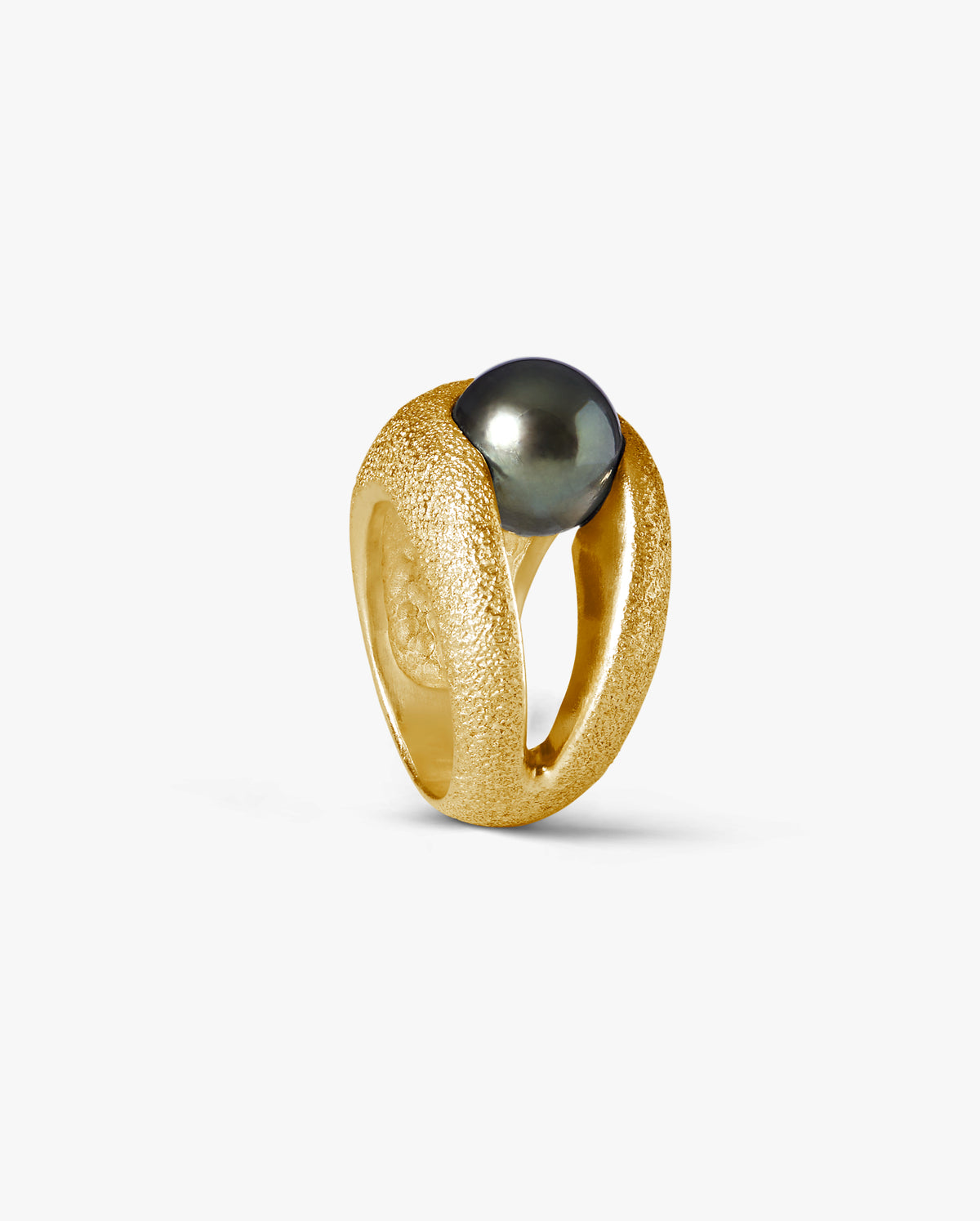 Astroea gold diamanté ring with 10 mm Tahitian pearl by Oceano Jewels