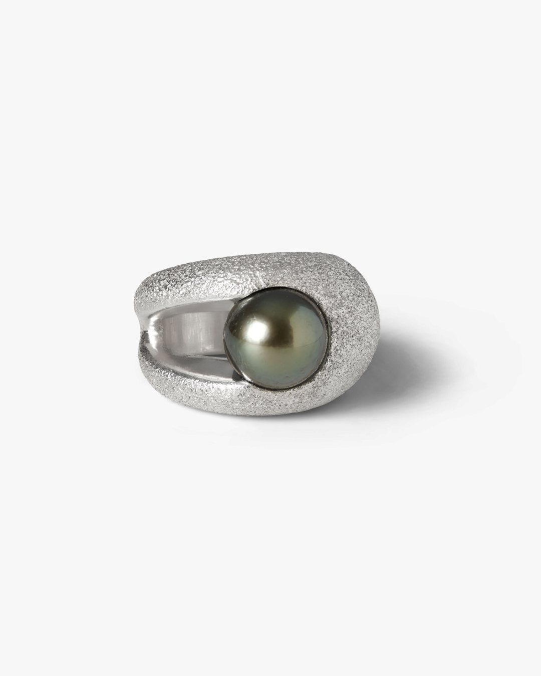 Astroea 925 sterling silver ring featuring a lustrous 10 mm Tahitian pearl, Oceano Jewels