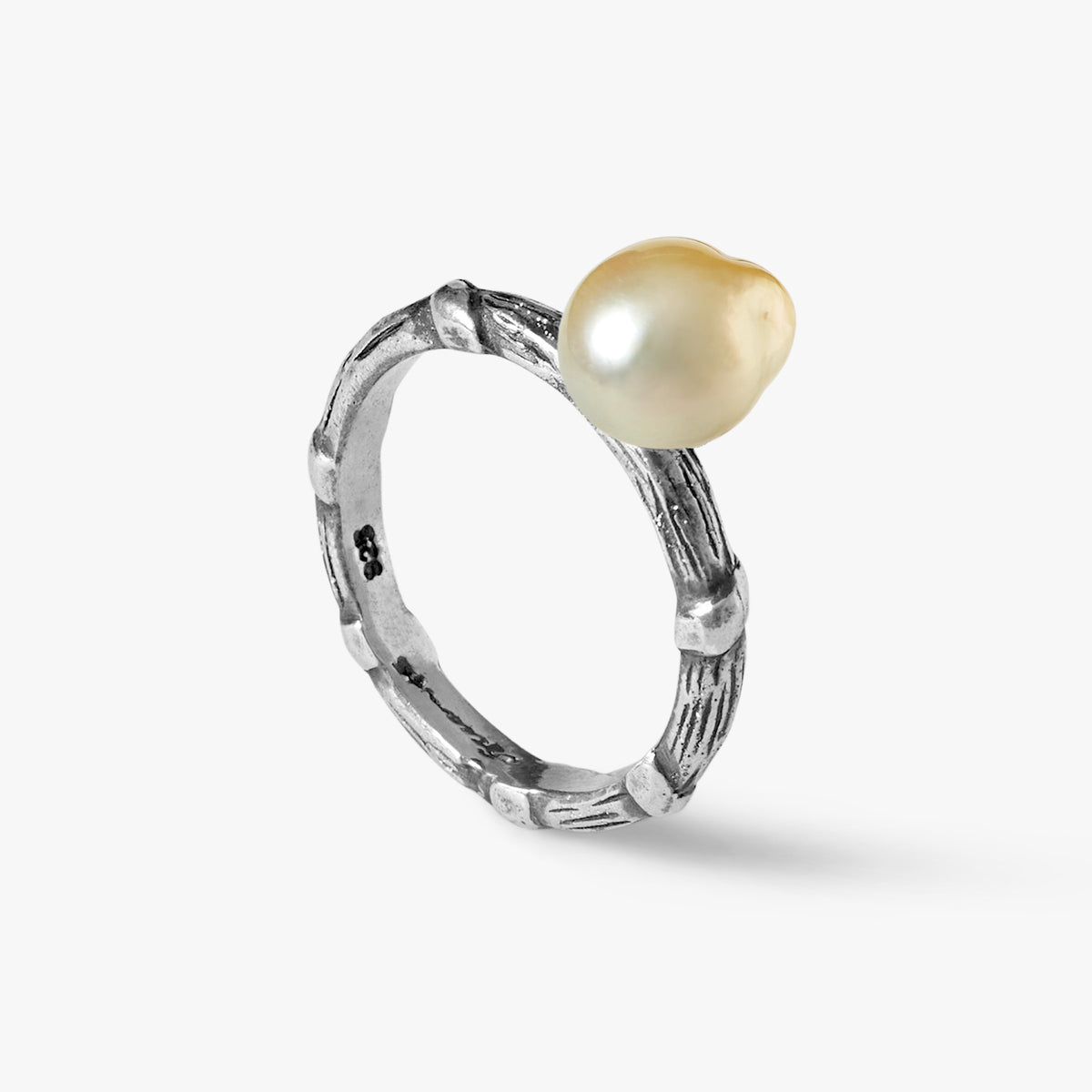 St Géran sterling silver sea urchin pendant with natural white pearl by Oceano Jewels