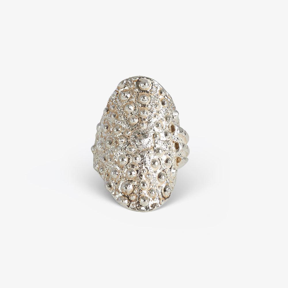 Grand Gaube statement ring in 925 sterling silver with sea urchin inspired texture
