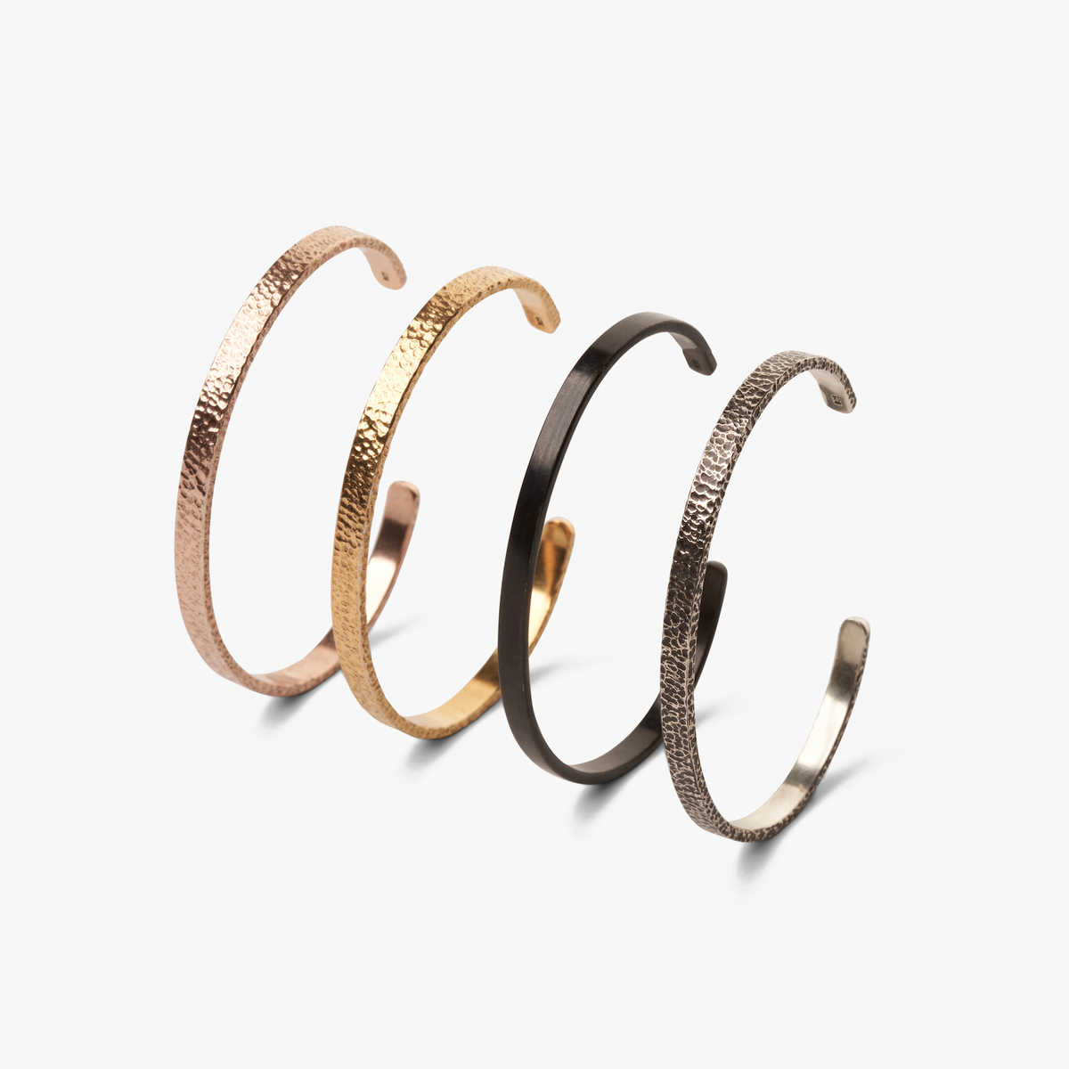 Gris Gris oxidised silver cuff bracelet with organic beaten texture