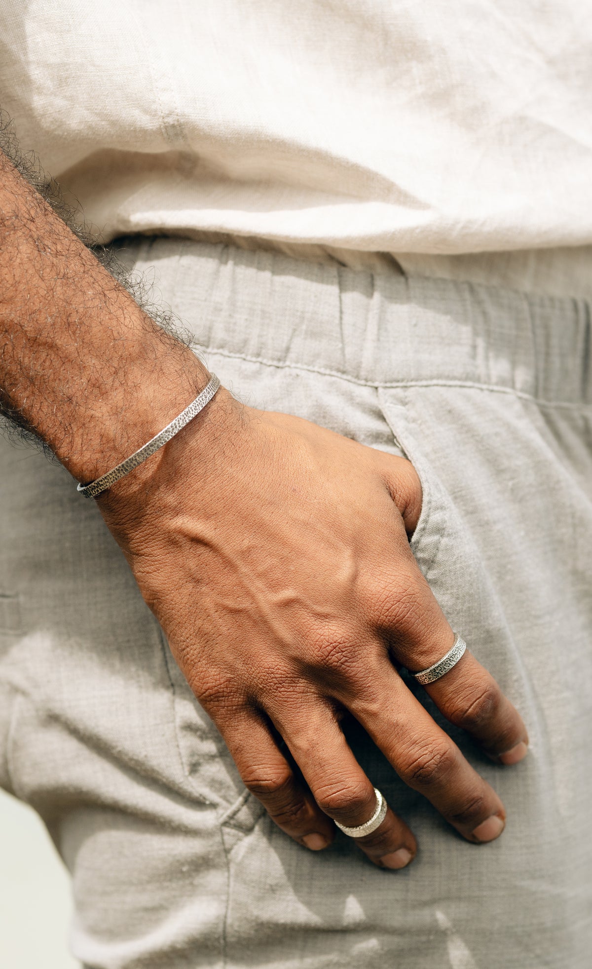 Gris Gris oxidised sterling silver ring inspired by the movement and texture of the ocean