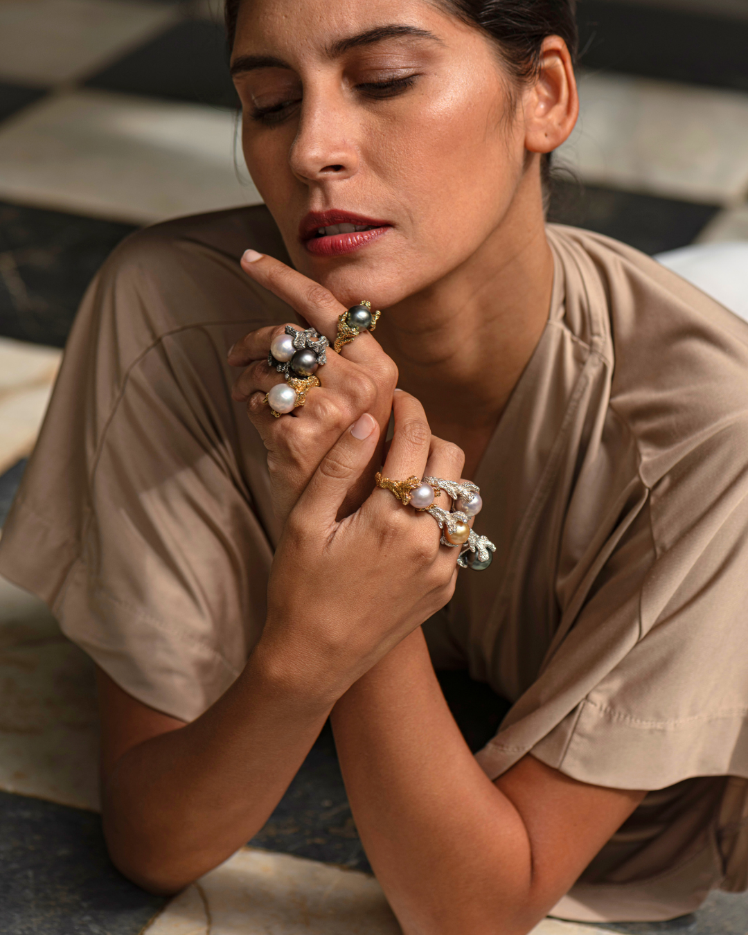 Sculptural Ile aux Cerfs sterling silver ring inspired by coral formations of the Indian Ocean