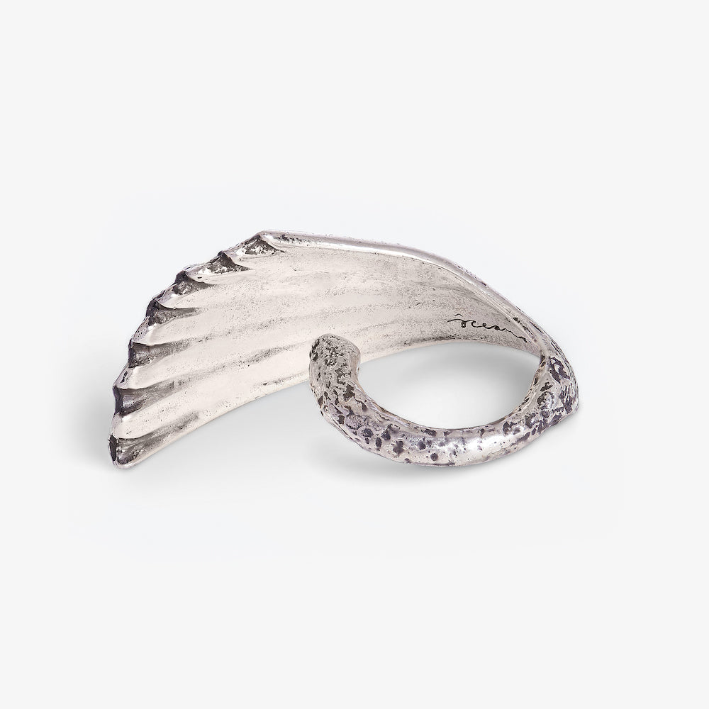 Le Morne oxidised 925 sterling silver ring handcrafted from an authentic Mauritian shell