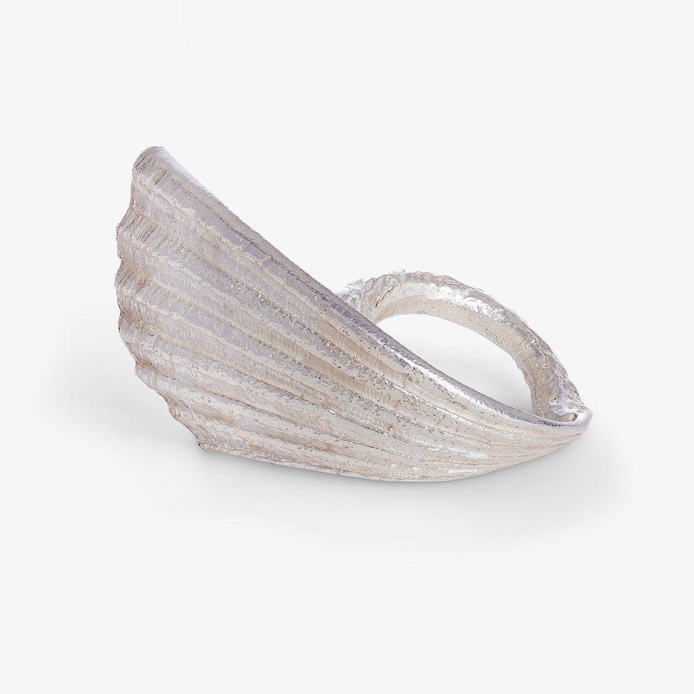 Front view of Le Morne Silver ring in sterling silver inspired by the waves of Le Morne Mauritius