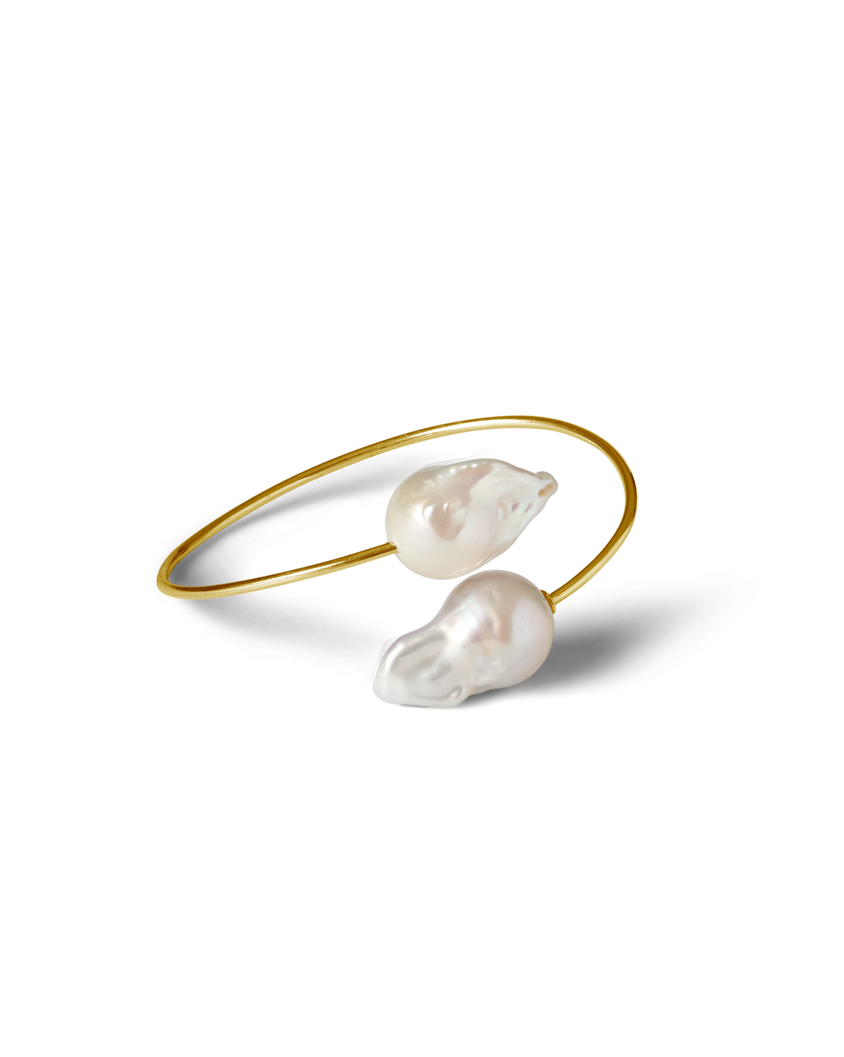 Oceano Trou d’eau Douce gold vermeil bracelet with two freshwater baroque pearls