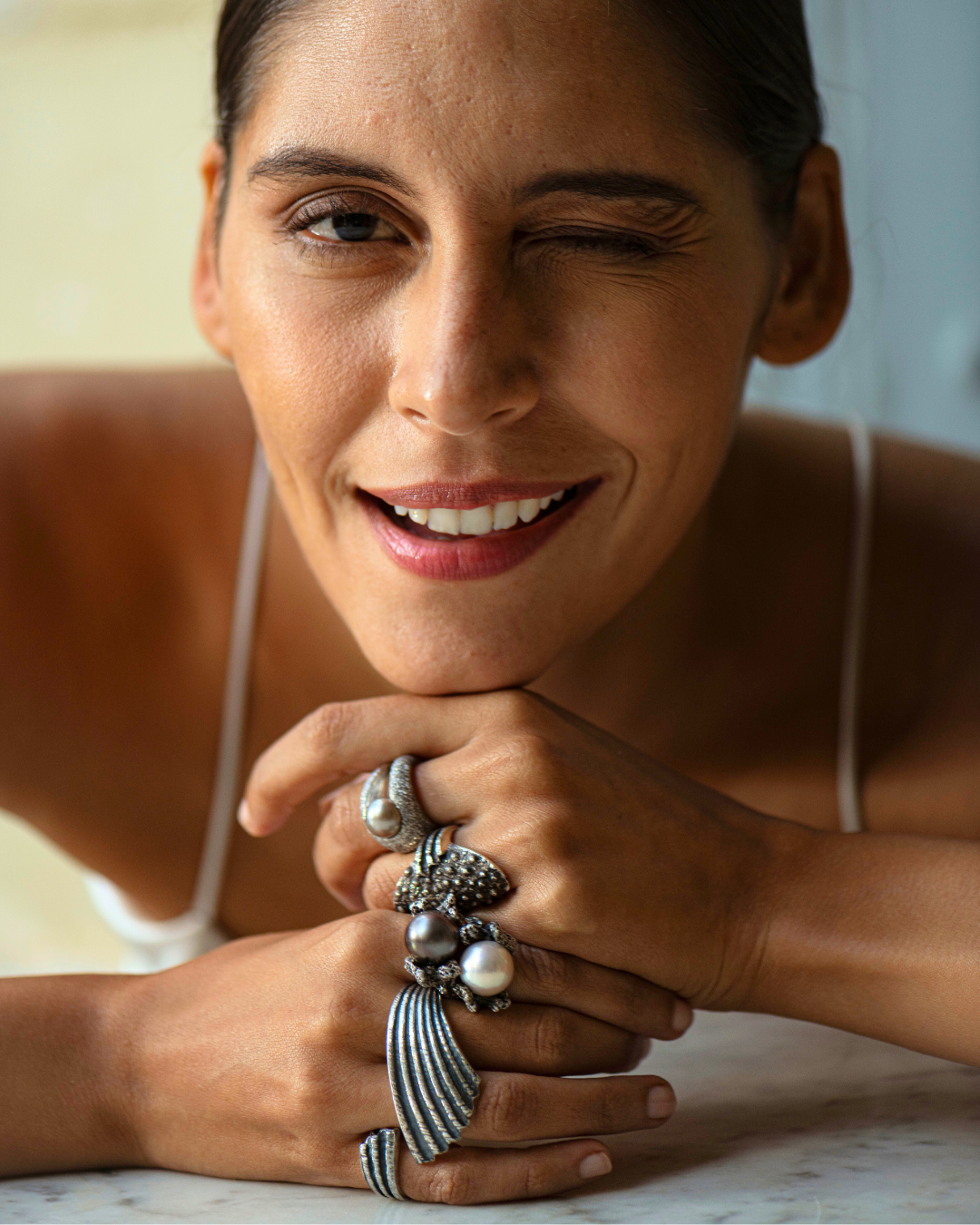 Riambel oxidised ring in 925 sterling silver, handmade in Mauritius by Oceano Jewels