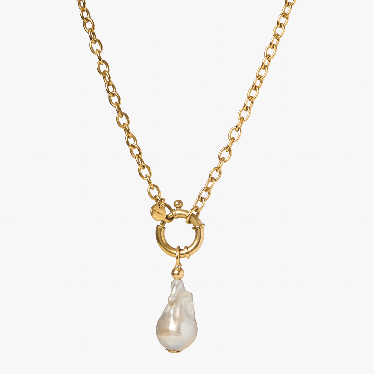 St Géran gold vermeil baroque pearl necklace with natural freshwater pearl by Oceano Jewels Mauritius