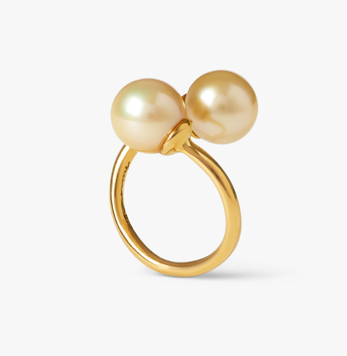 Trou D'eau Douce gold vermeil ring with white freshwater pearls – Oceano Jewels
