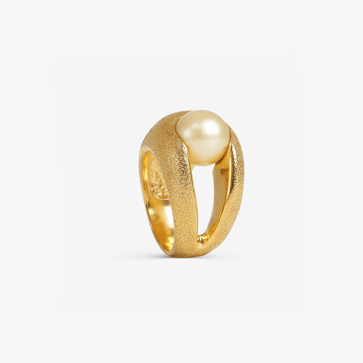 Astroea gold vermeil ring with 10mm South Sea pearl by Oceano Jewels